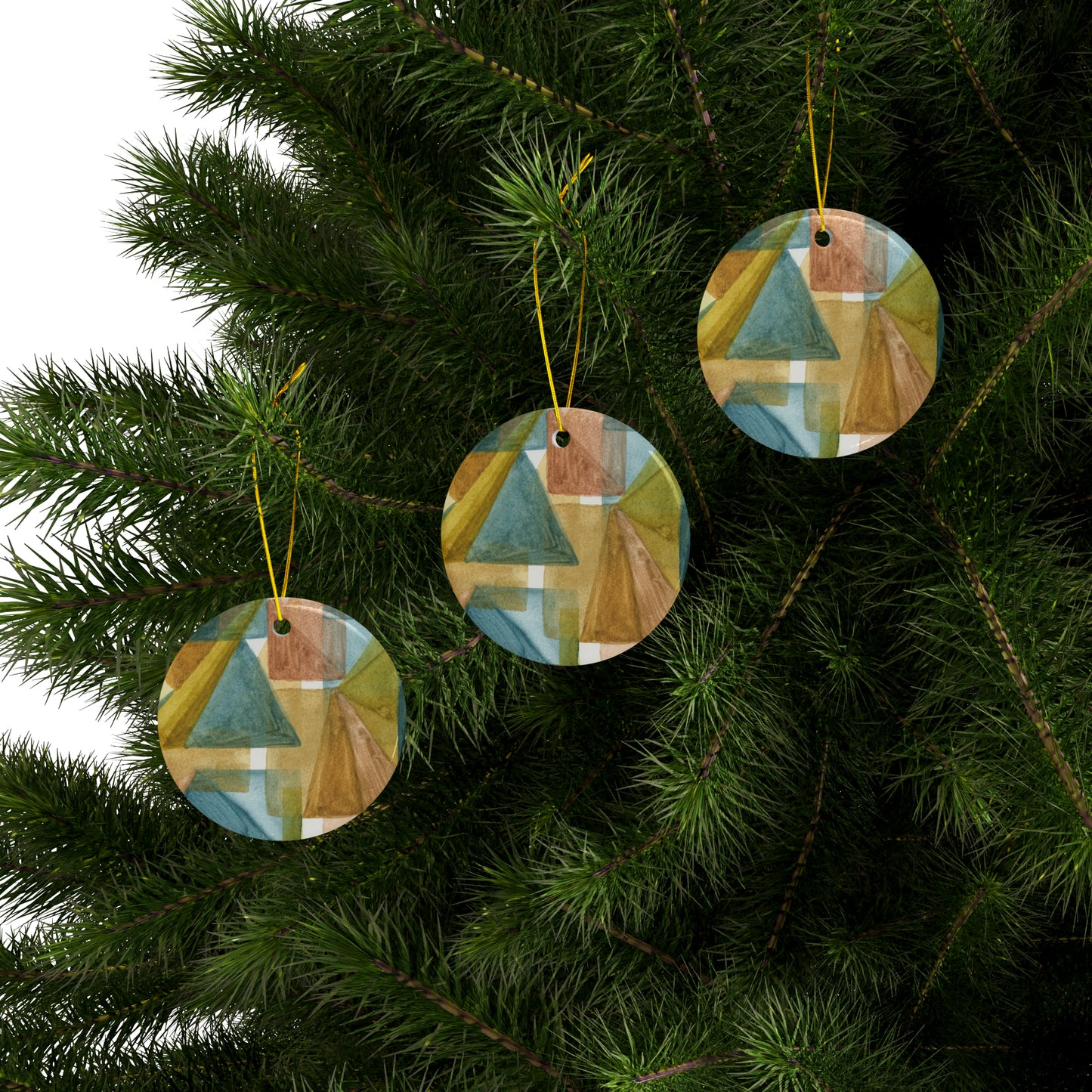 Ceramic Holiday Ornaments - Abstract Shapes