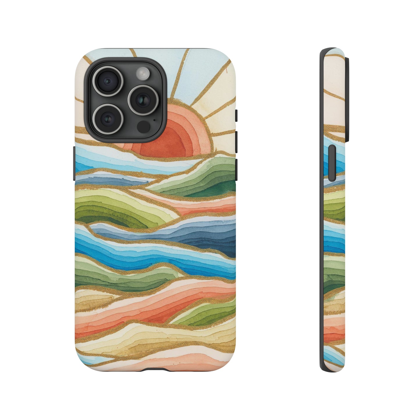 Tough Cell Phone Cases - Red Twilight Landscape