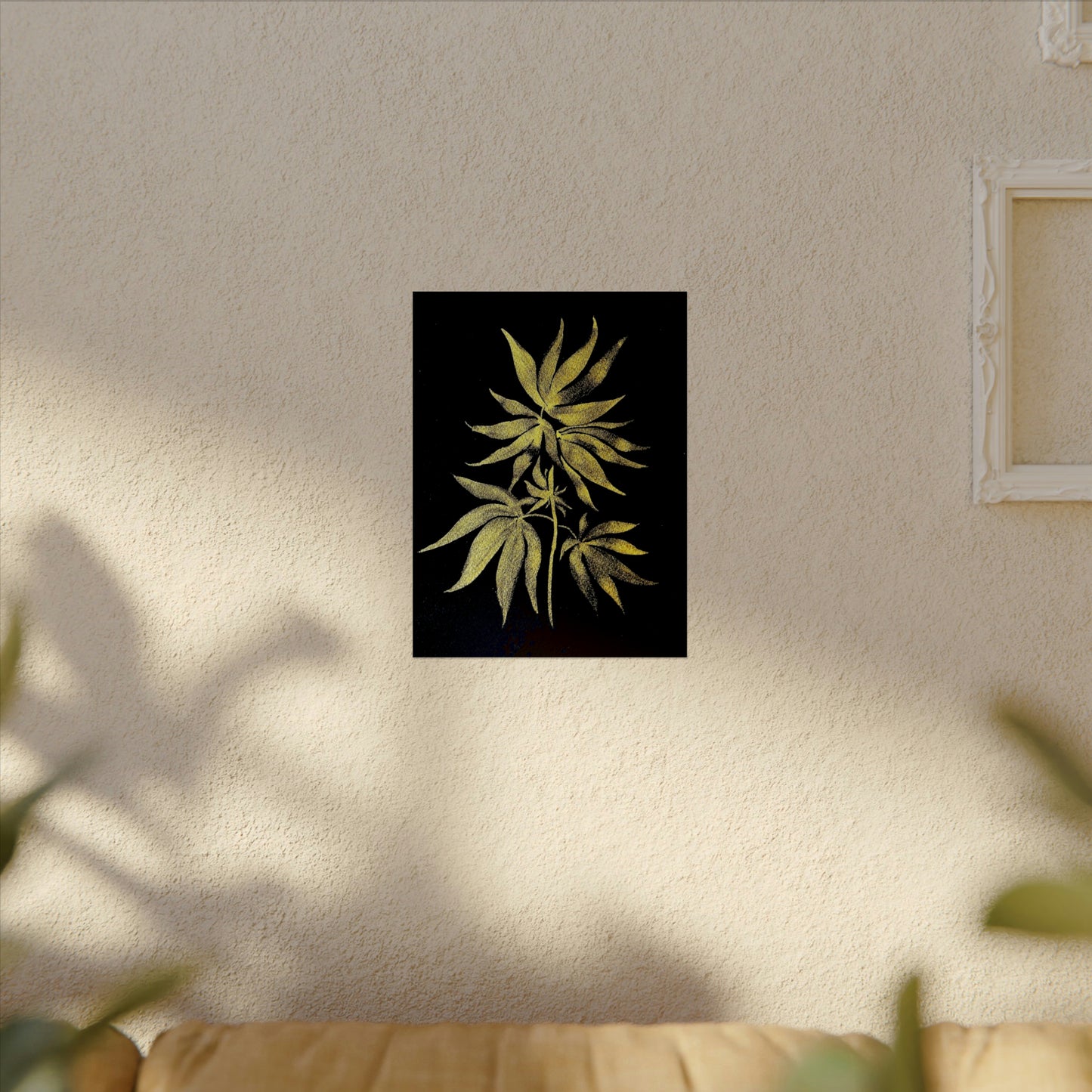 Fine Art Reproductions - Archival, Textured Watercolor Matte Prints - Gold Cannabis Plant