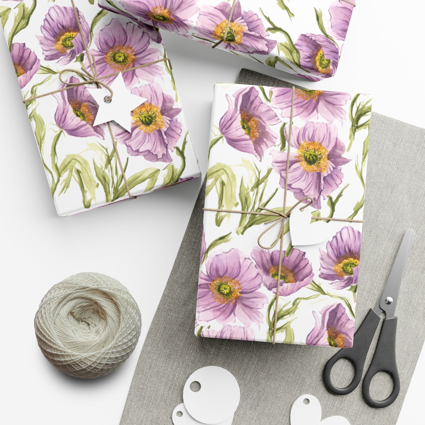 Gift Wrap Papers - Lilac Poppies Wrapping Paper