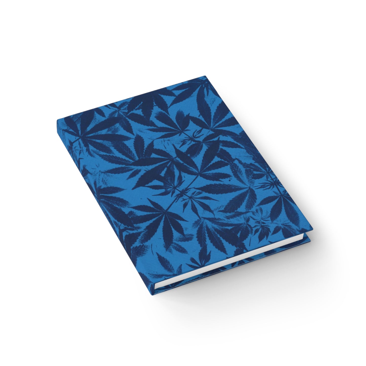 Journal - Blank Pages - Cannabis Field Cyanotype on Bright Blie Print