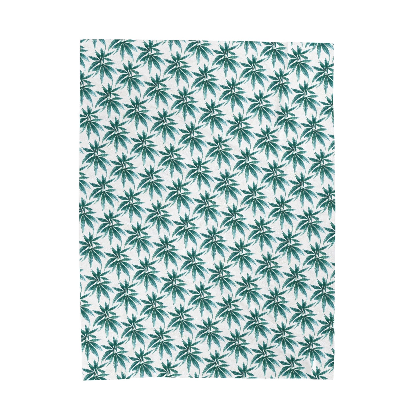 Velveteen Plush Blanket - Teal Dreamleaf