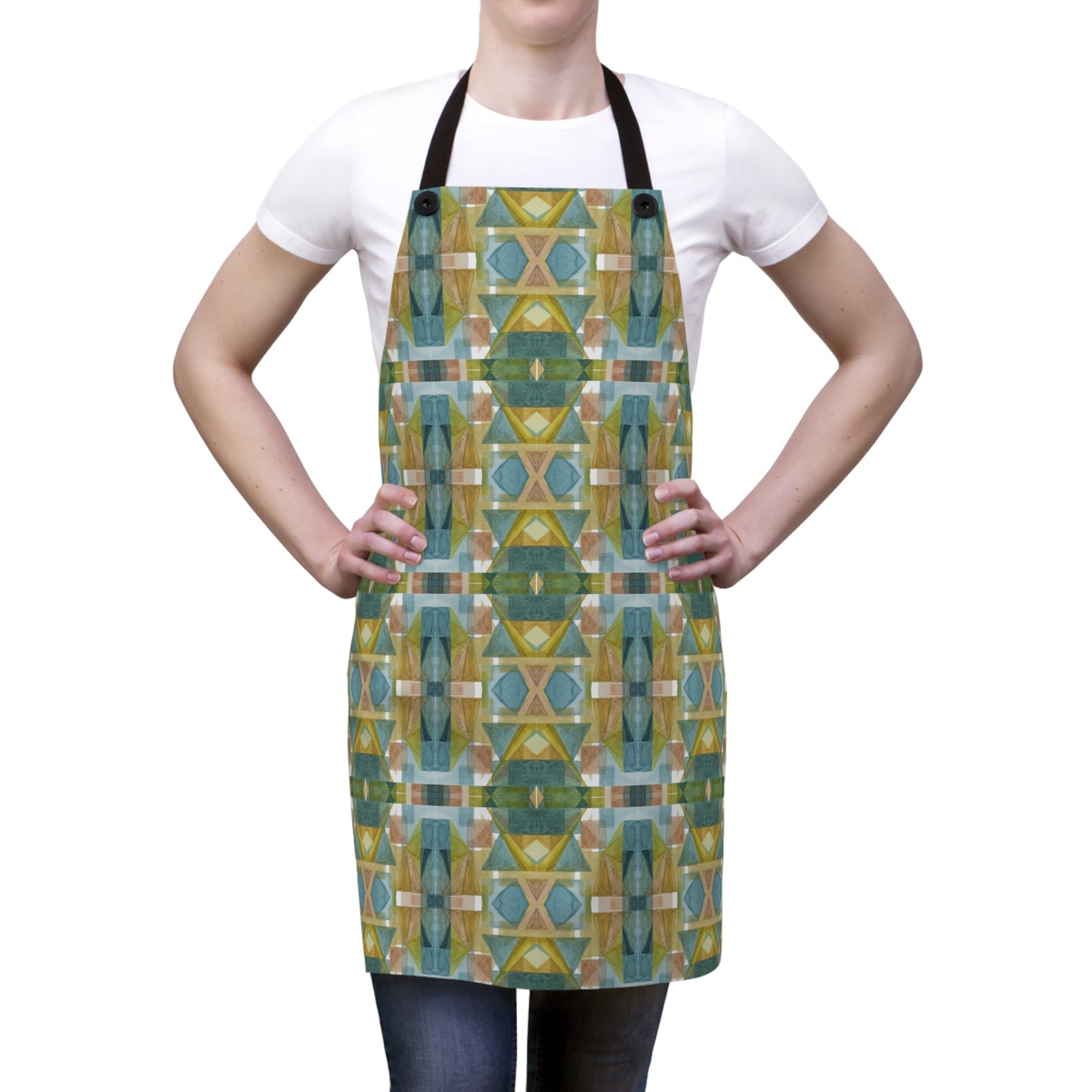 Apron - Painterly Plaid, Cool Colors