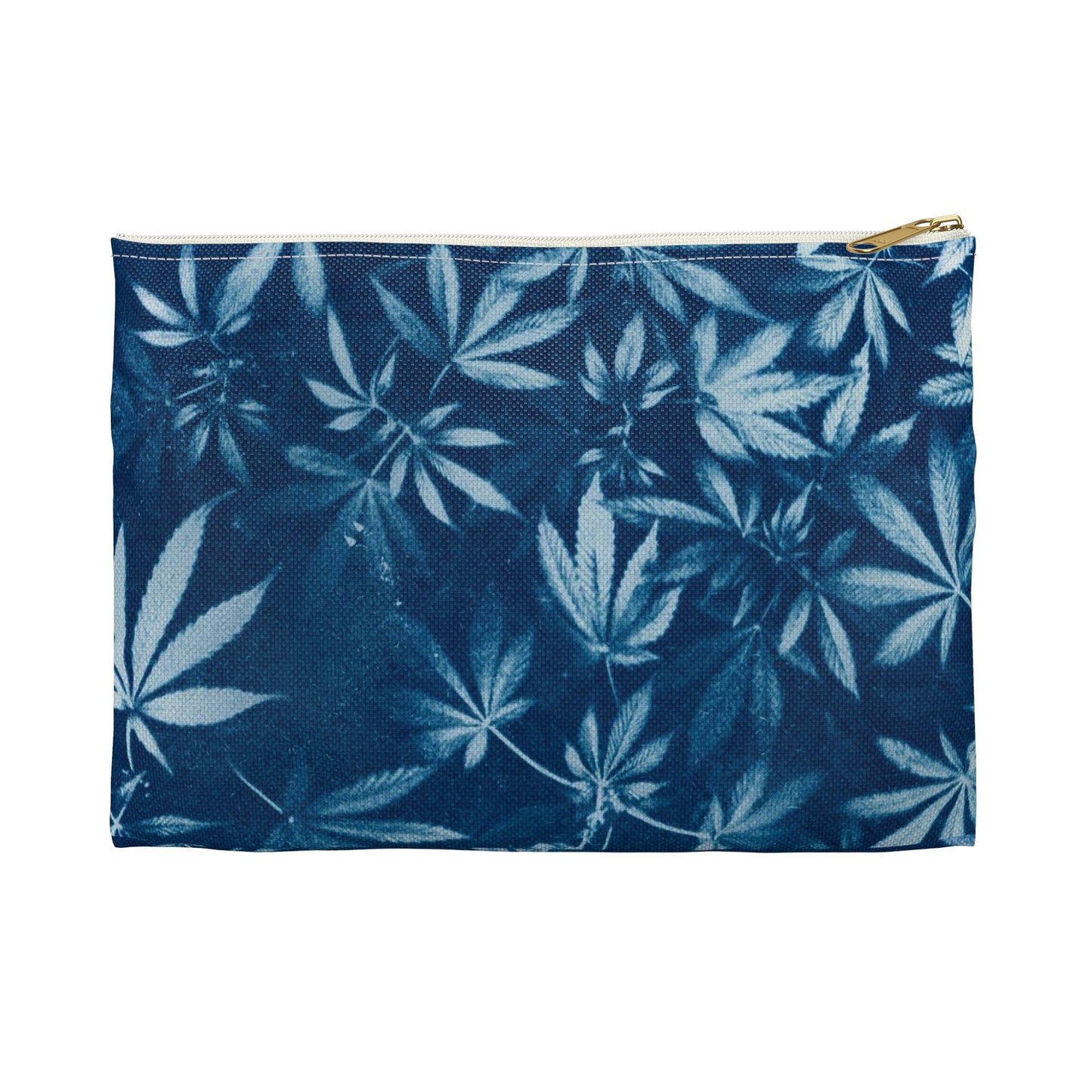 Flat Accessory Pouch - Cannabis Field Cyanotype Print 1