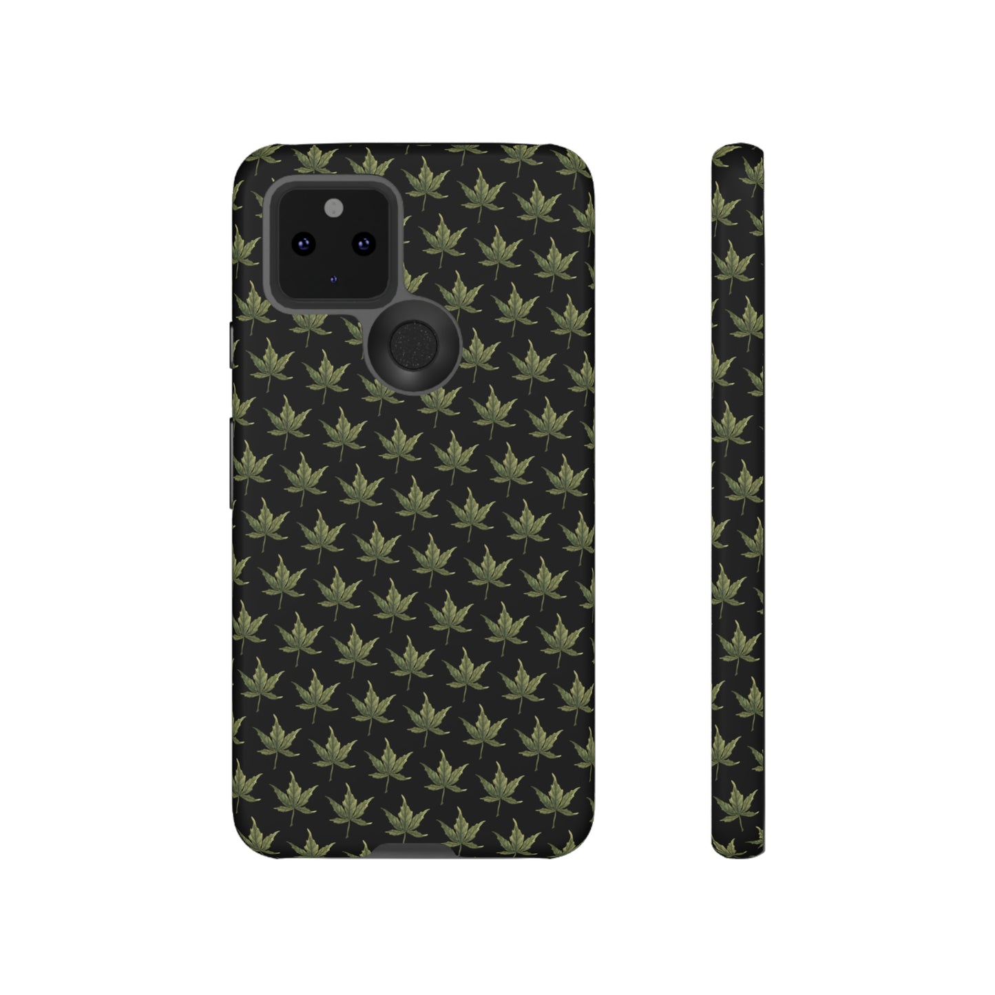 Tough Cell Phone Cases - Mini Cannabis Leaf on Black