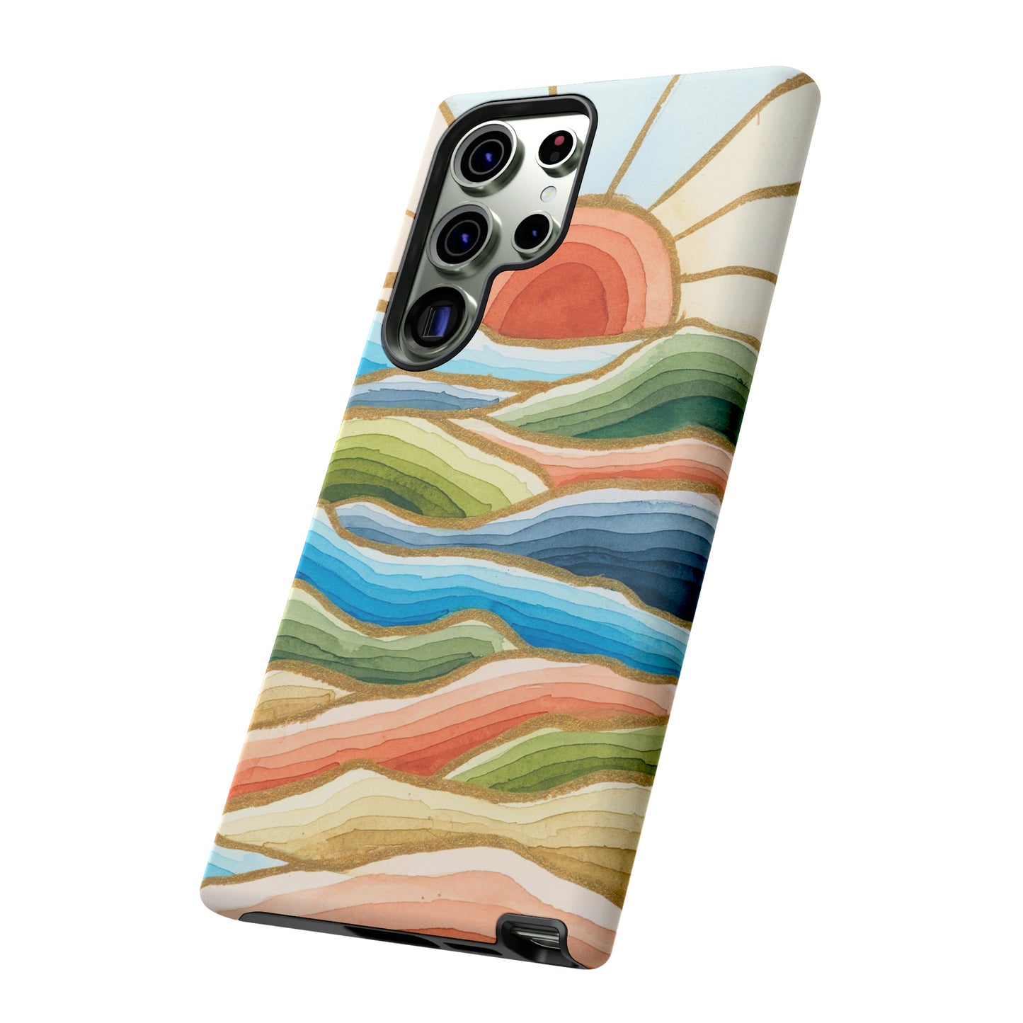 Tough Cell Phone Cases - Red Twilight Landscape