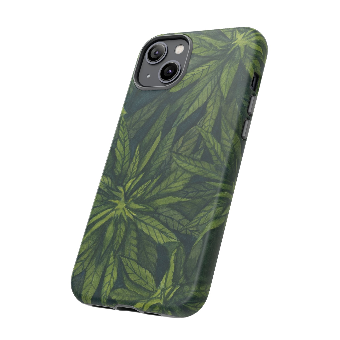 Tough Cell Phone Cases - Watercolor Cannabis Field