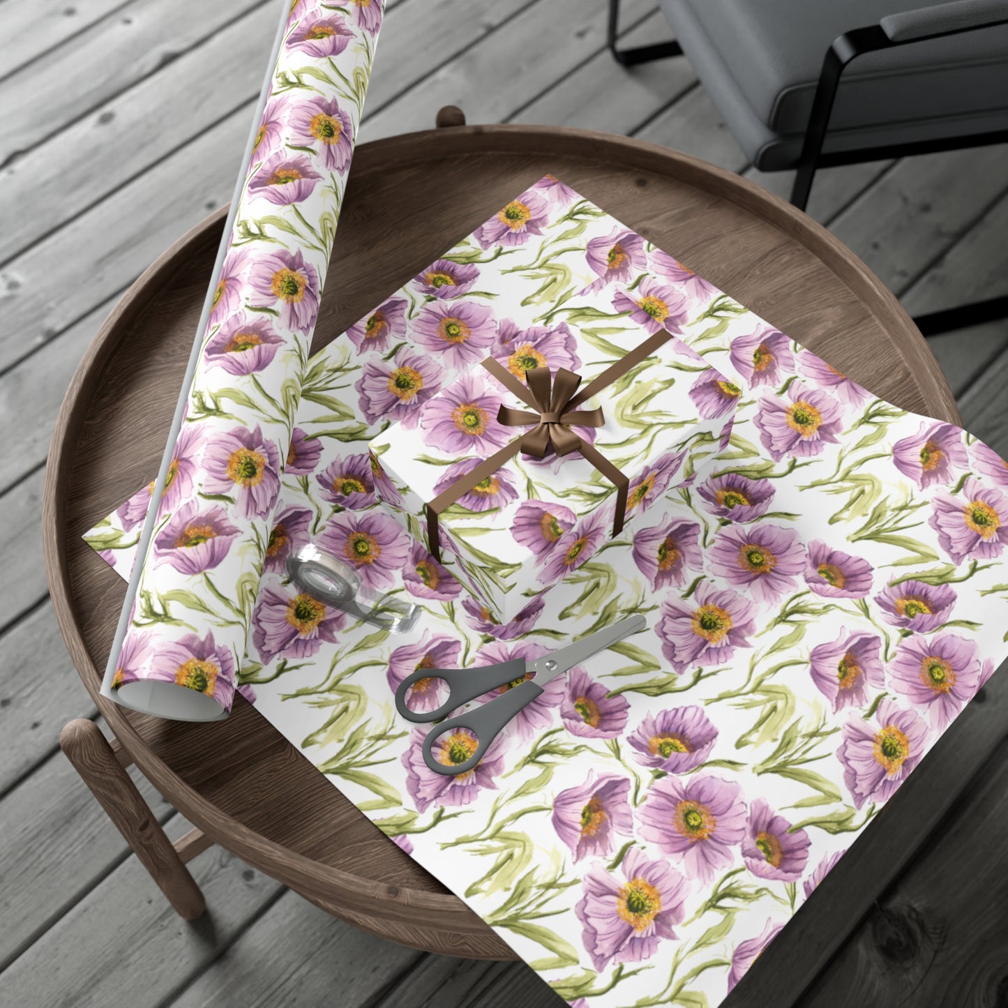 Gift Wrap Papers - Lilac Poppies Wrapping Paper