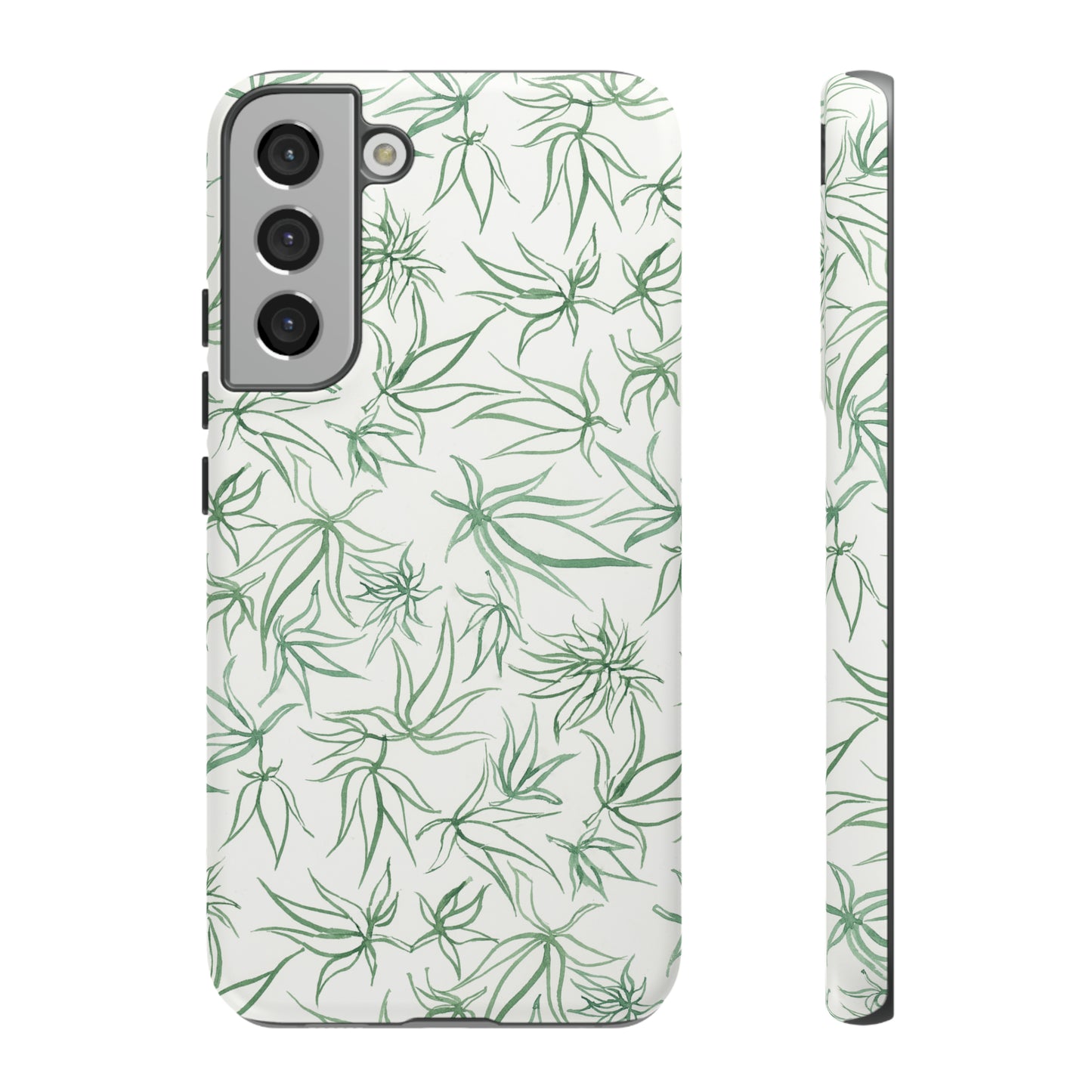 Tough Cell Phone Cases - Cannabis Sketches in Green