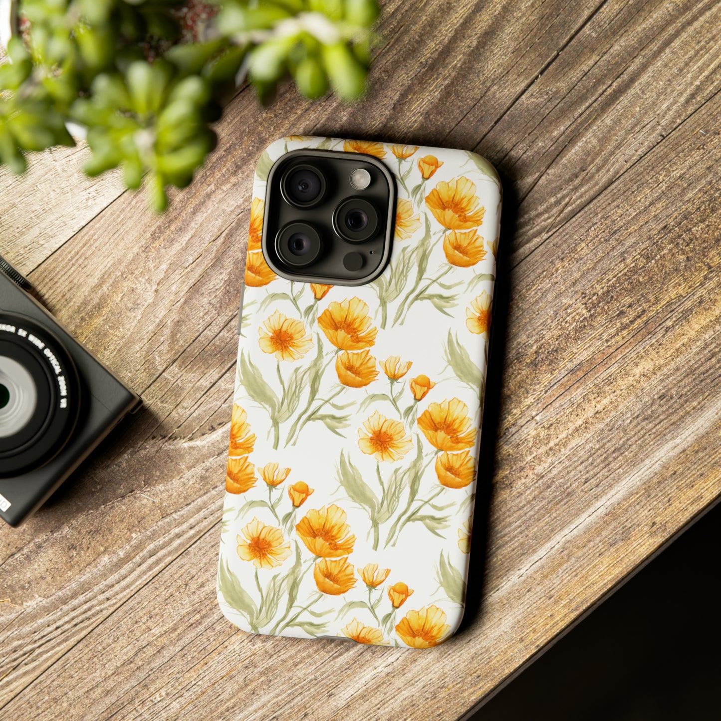 Tough Cell Phone Cases - Golden Poppies Print