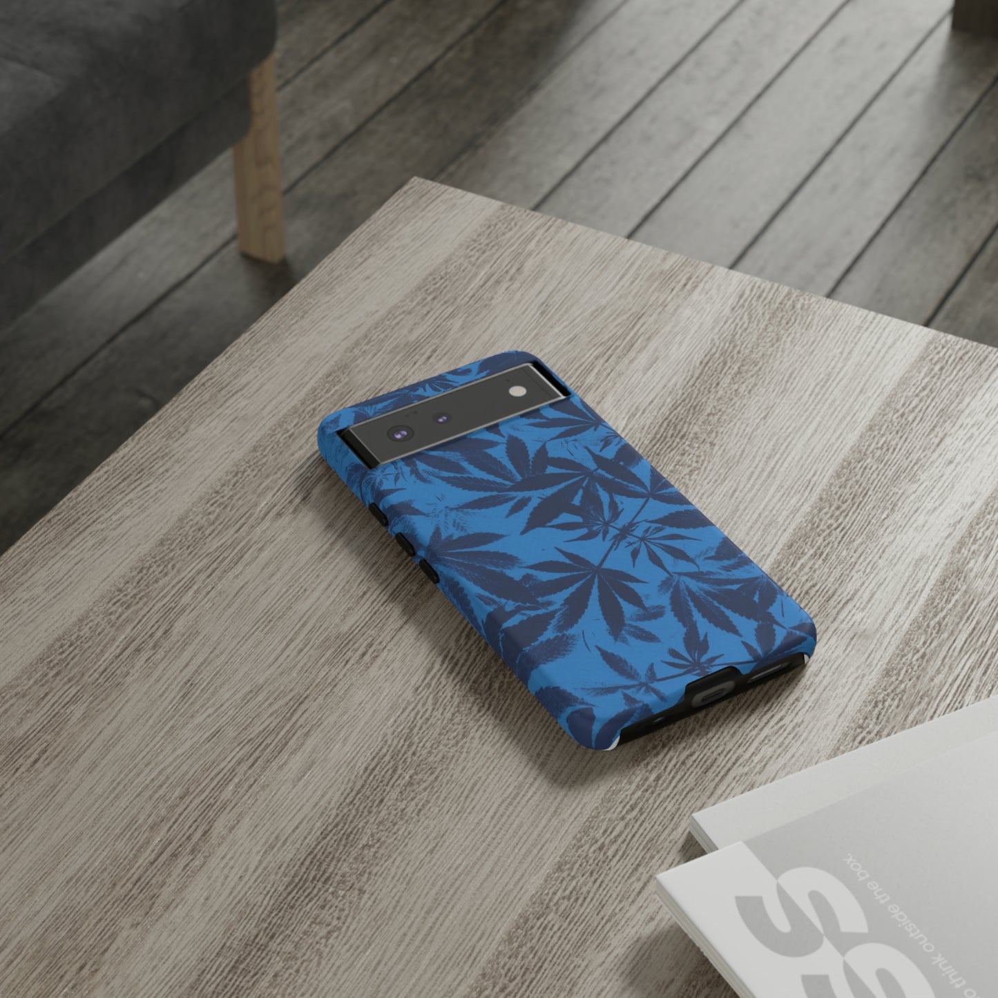 Tough Cell Phone Cases - Cyanotype on Bright Blue Print