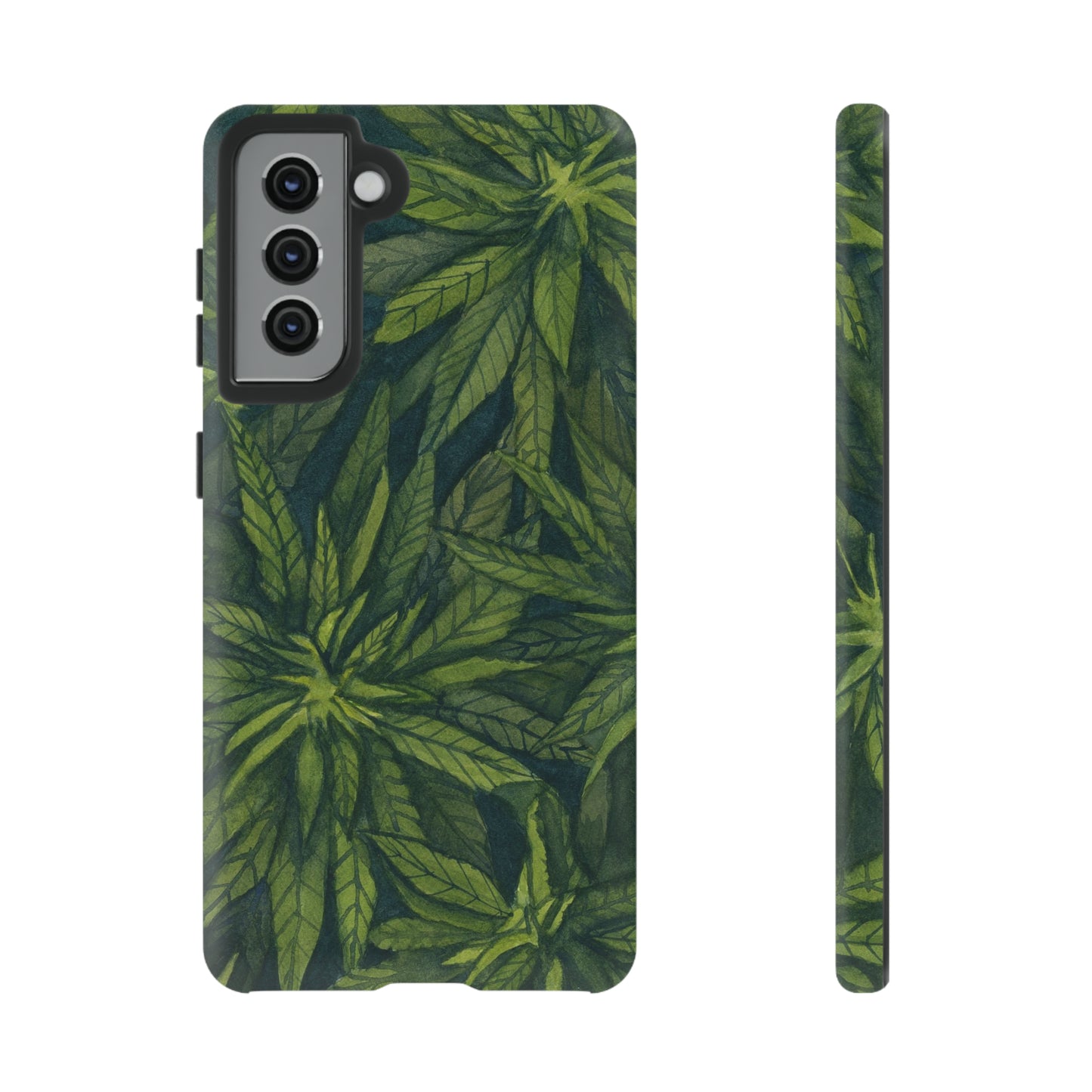 Tough Cell Phone Cases - Watercolor Cannabis Field