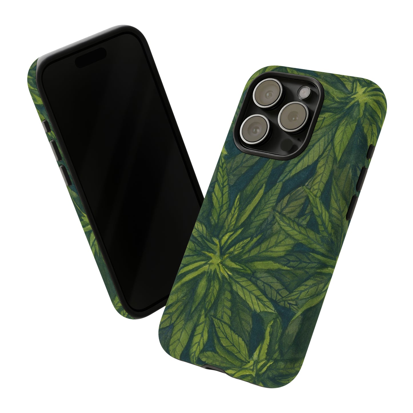 Tough Cell Phone Cases - Watercolor Cannabis Field