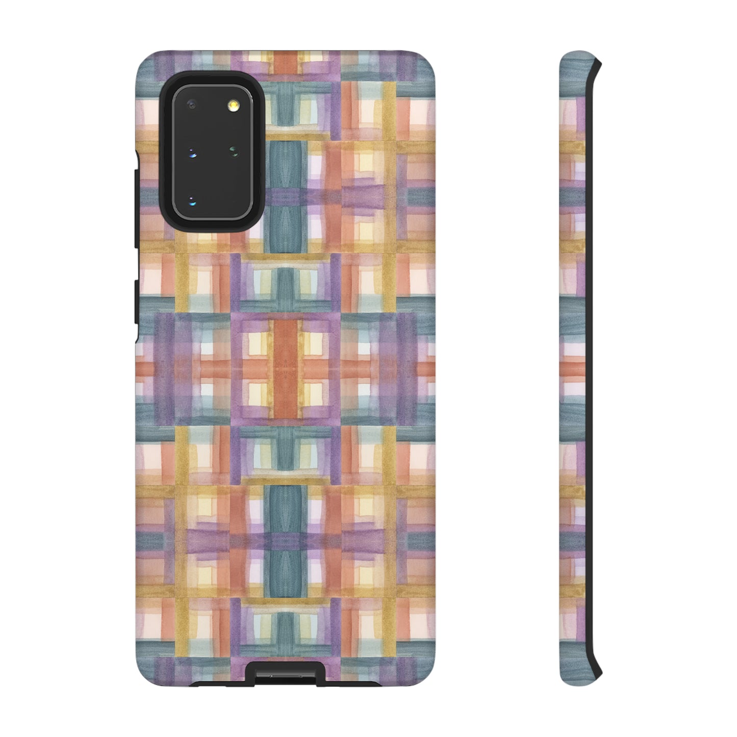 Tough Cell Phone Cases - Painterly Plaid, Warm Colors