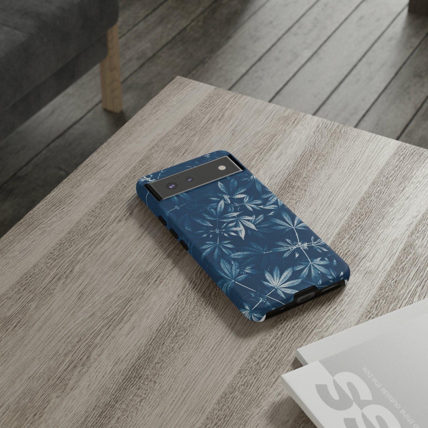 Tough Cell Phone Cases - Cannabis Field Cyanotype Print