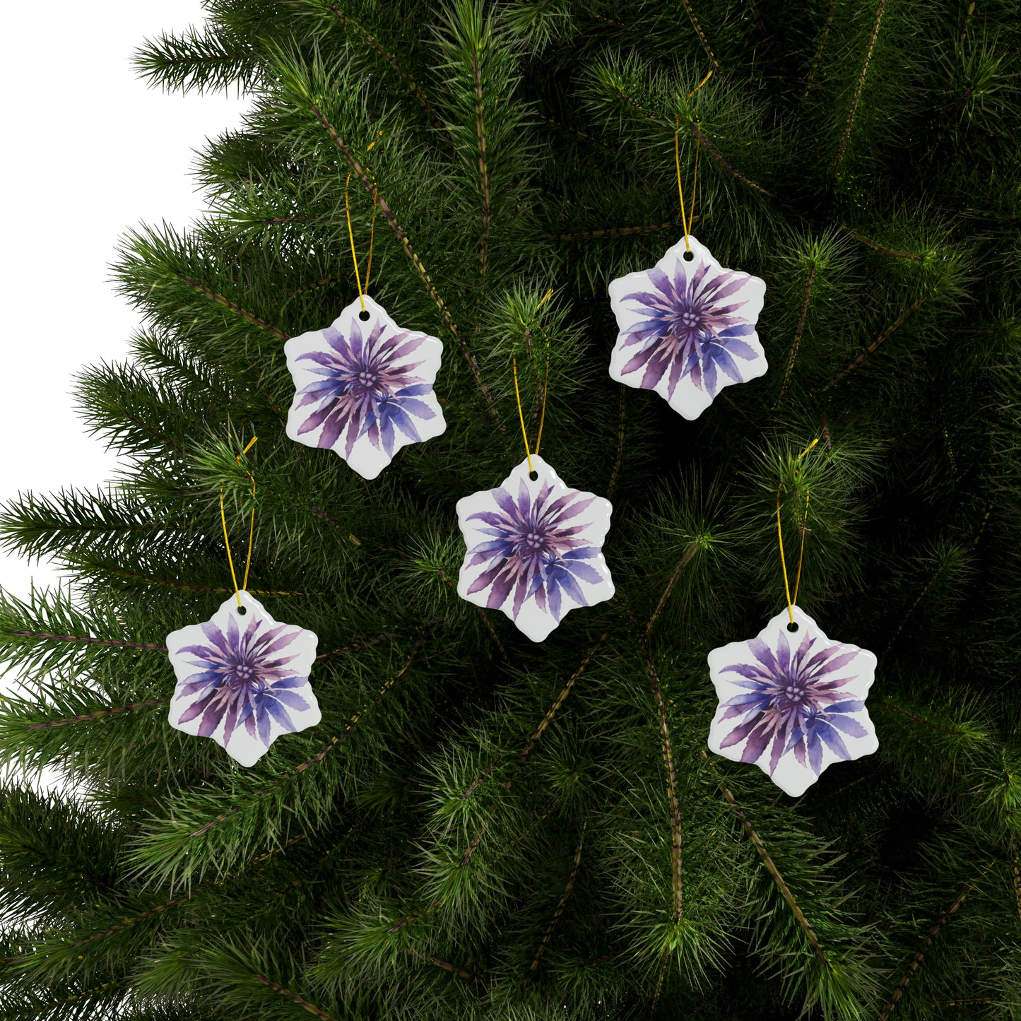 Ceramic Holiday Ornaments - Purple Passion