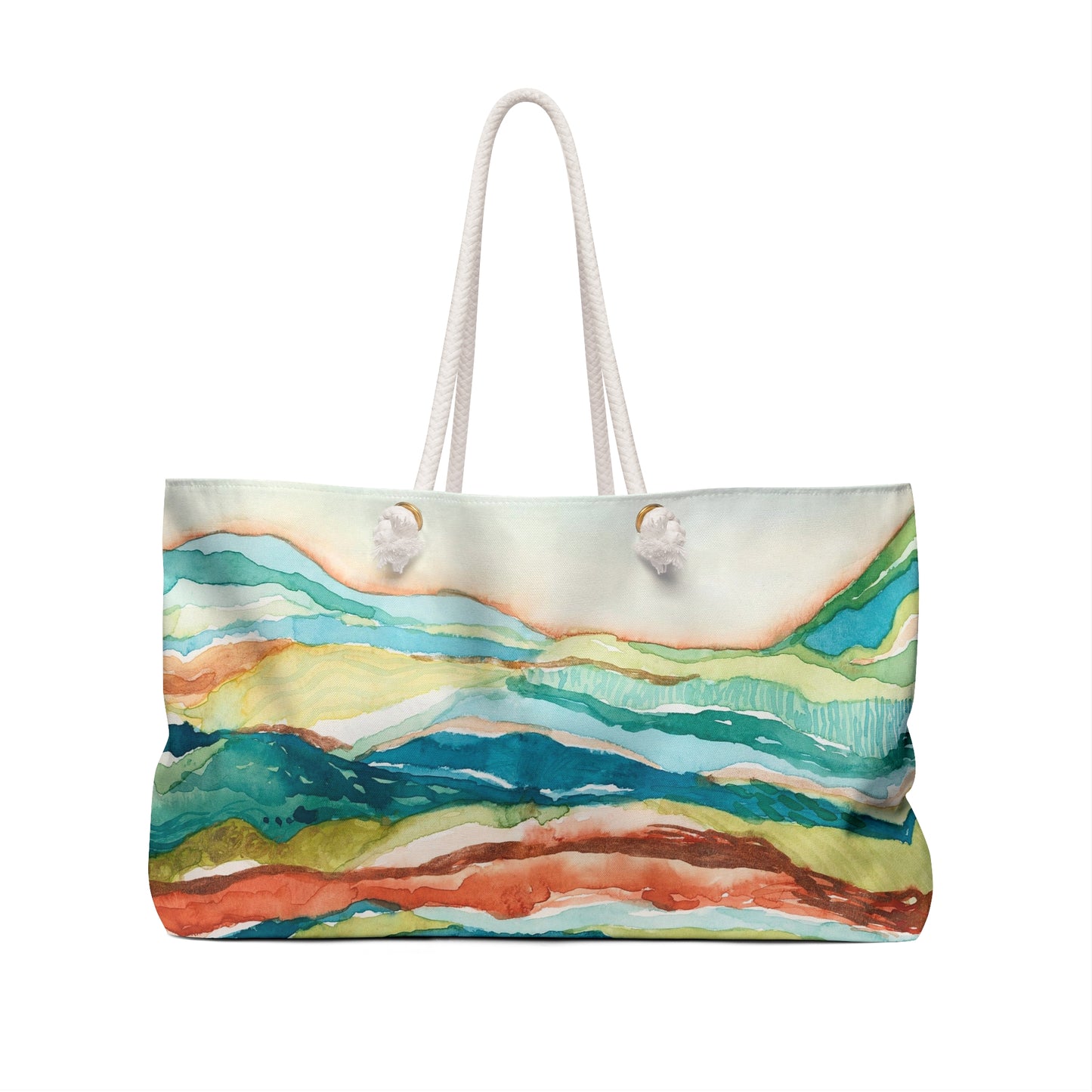 Oversized Weekender Bag - Watercolor Mountains