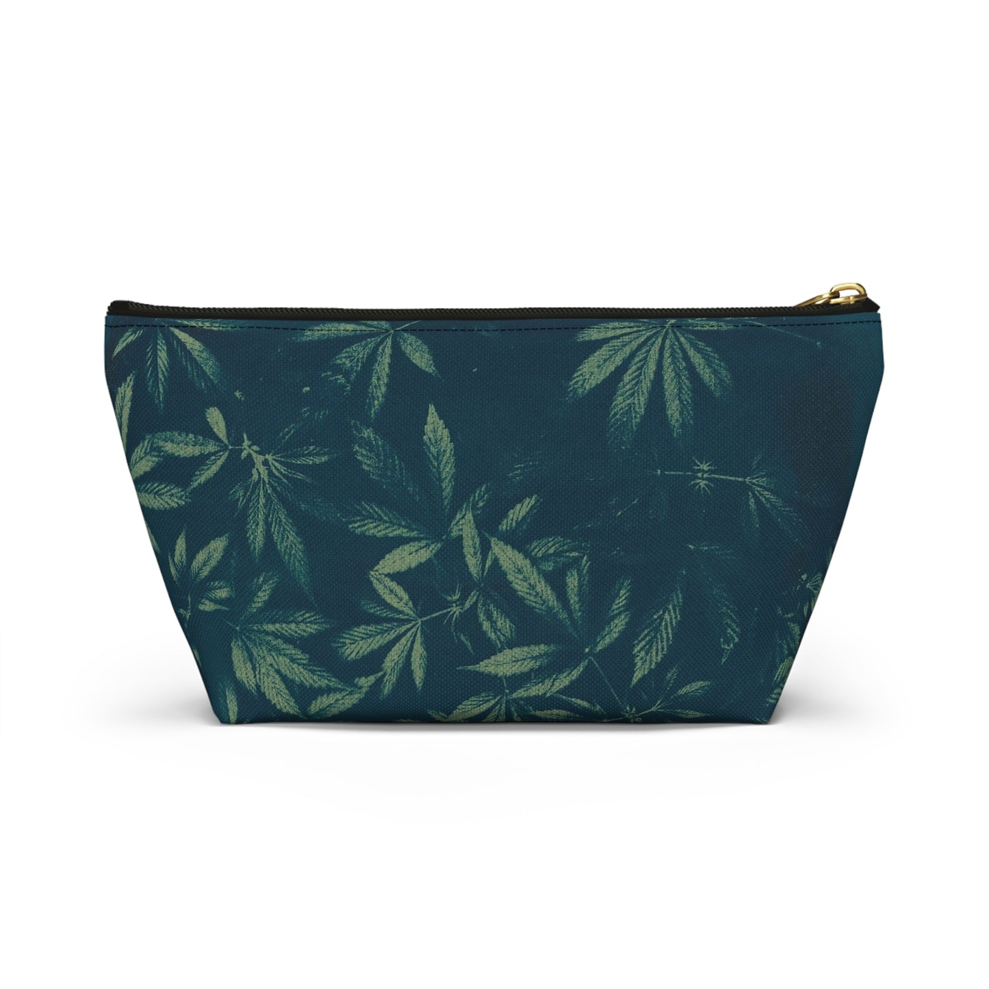 Roomy Accessory Pouch - Cyanotype on Green