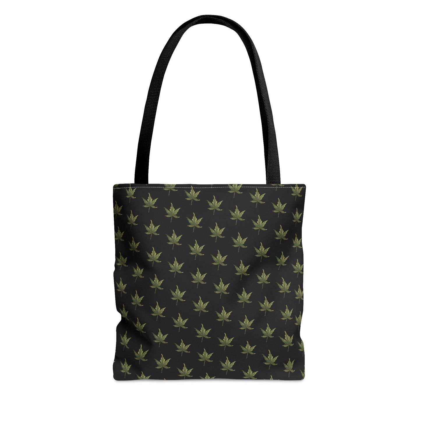 Tote Bag (3 sizes!) - Mini Cannabis Leaf Print on Black