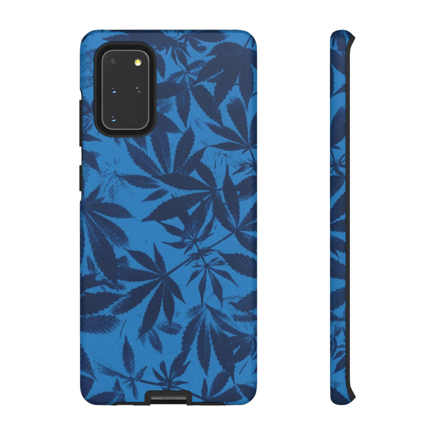 Tough Cell Phone Cases - Cyanotype on Bright Blue Print