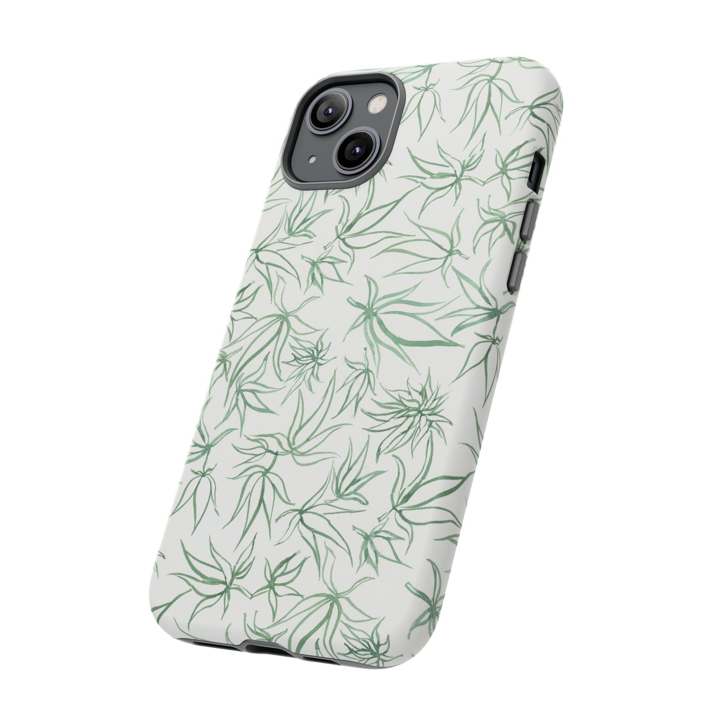 Tough Cell Phone Cases - Cannabis Sketches in Green