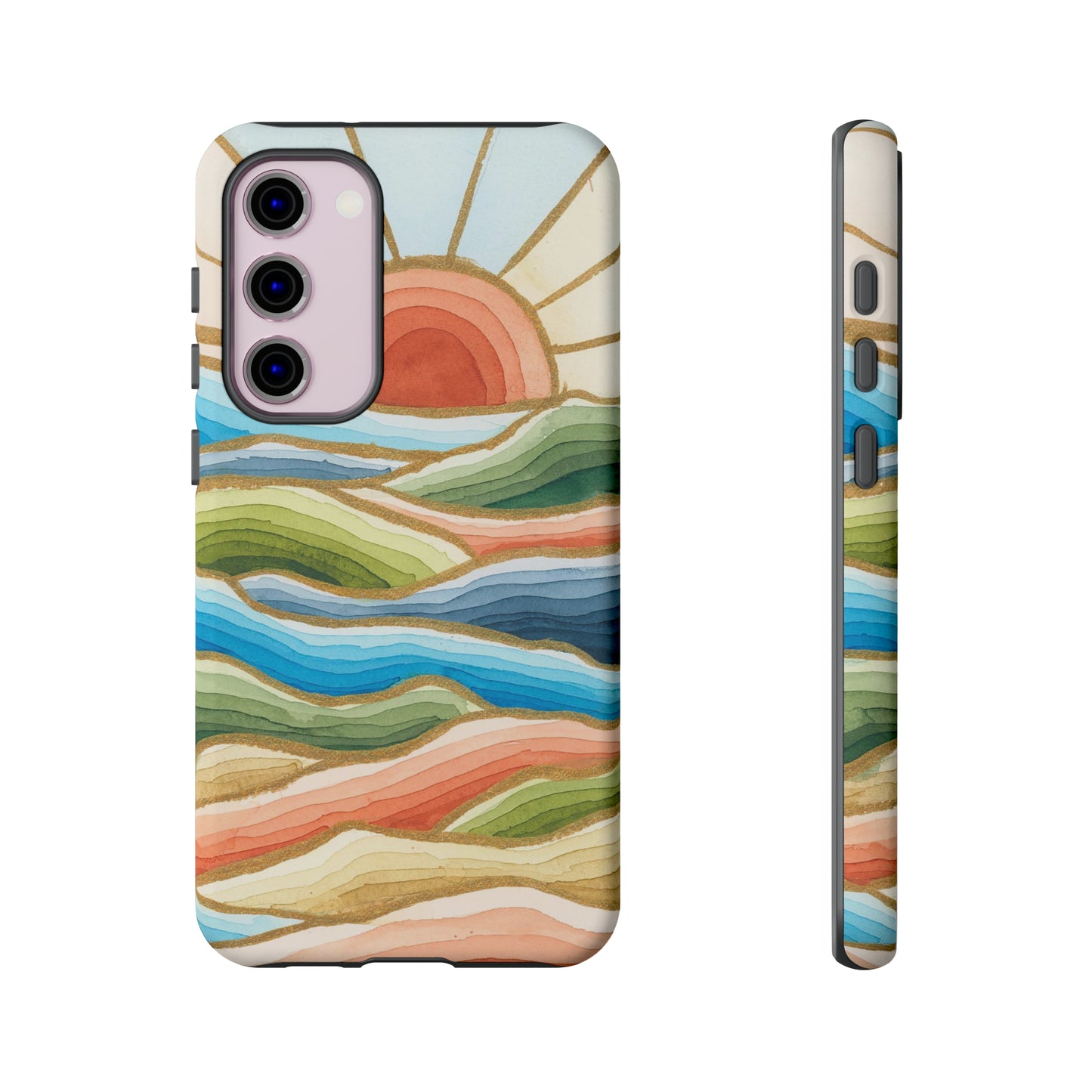 Tough Cell Phone Cases - Red Twilight Landscape