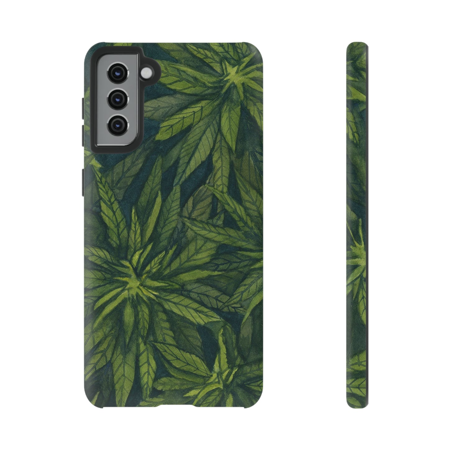 Tough Cell Phone Cases - Watercolor Cannabis Field