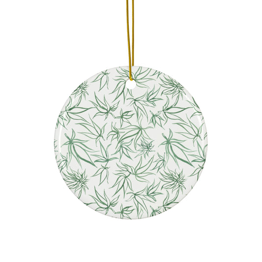 Ceramic Holiday Ornaments - Sketches in Green