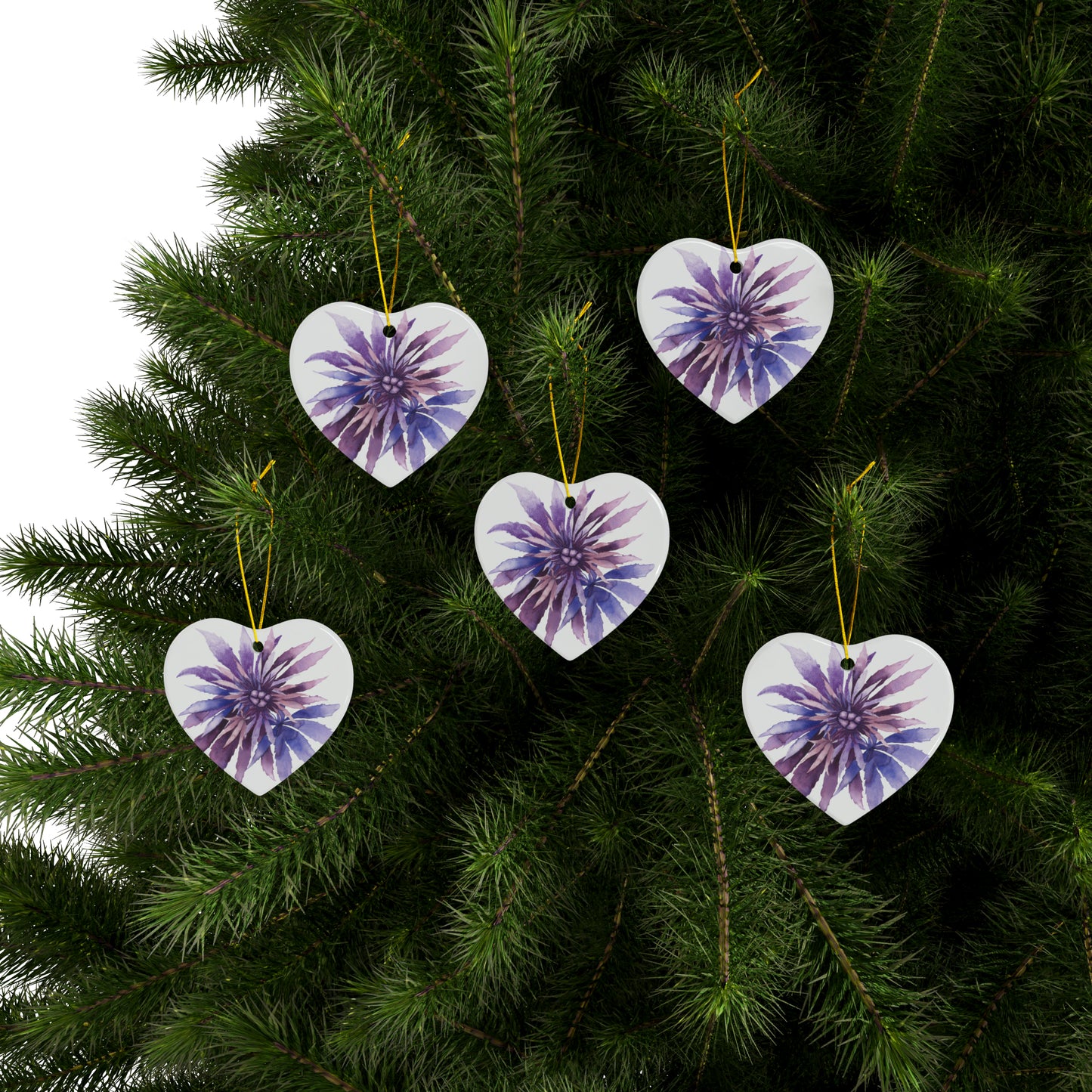 Ceramic Holiday Ornaments - Purple Passion