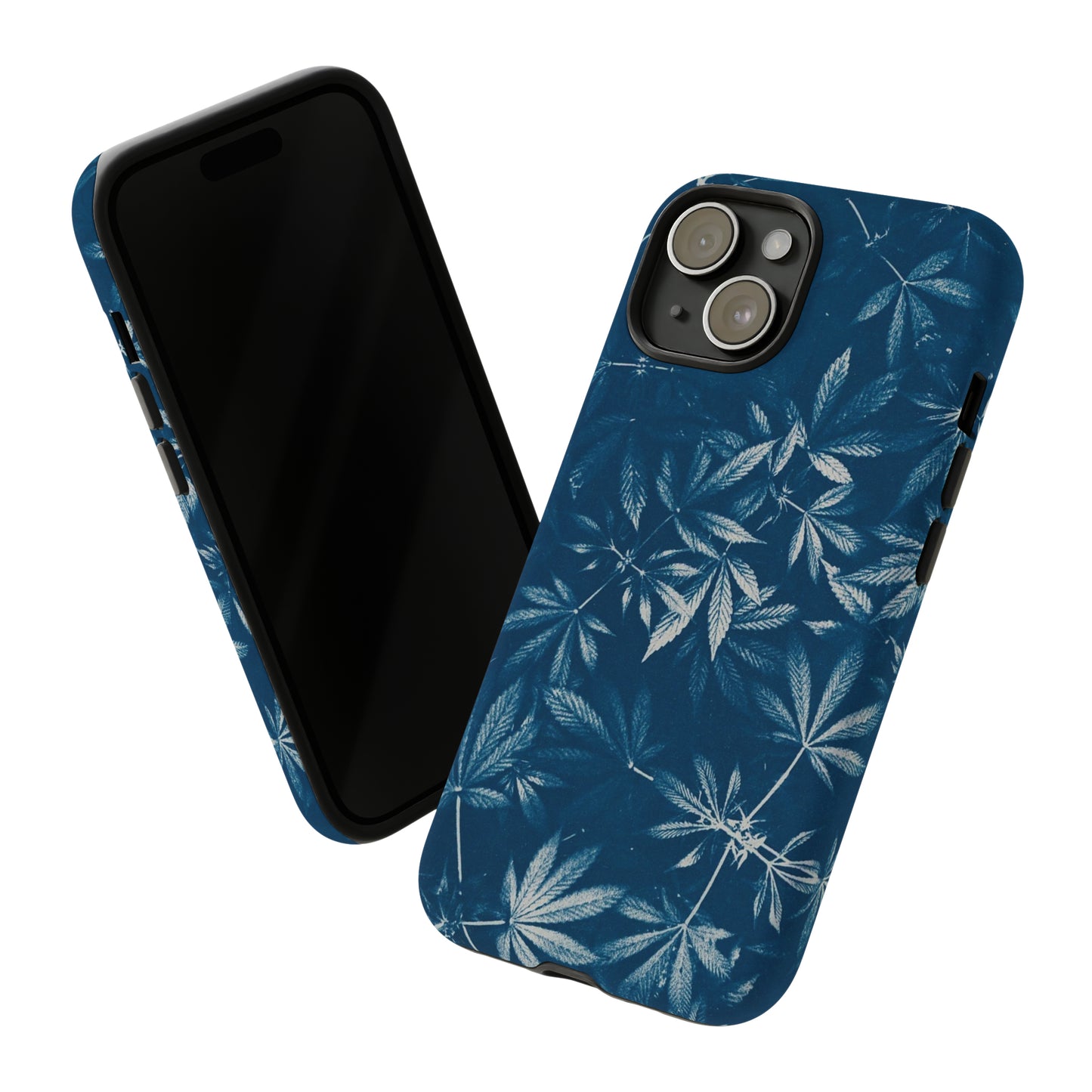 Tough Cell Phone Cases - Cannabis Field Cyanotype Print