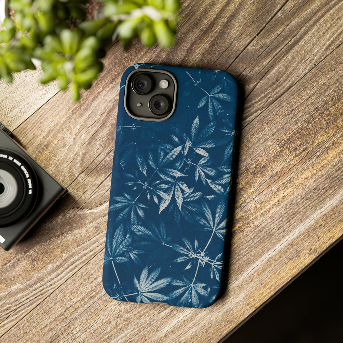 Tough Cell Phone Cases - Cannabis Field Cyanotype Print