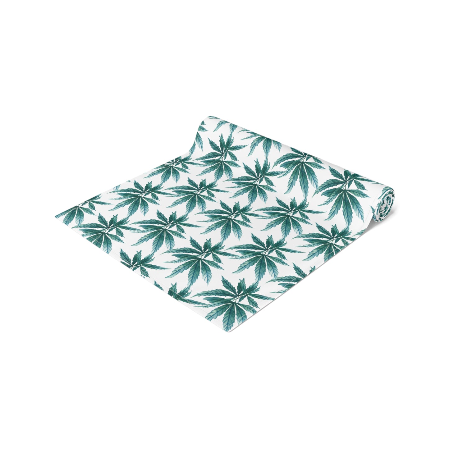 Table Runner 100% Cotton - Teal Dreamleaf