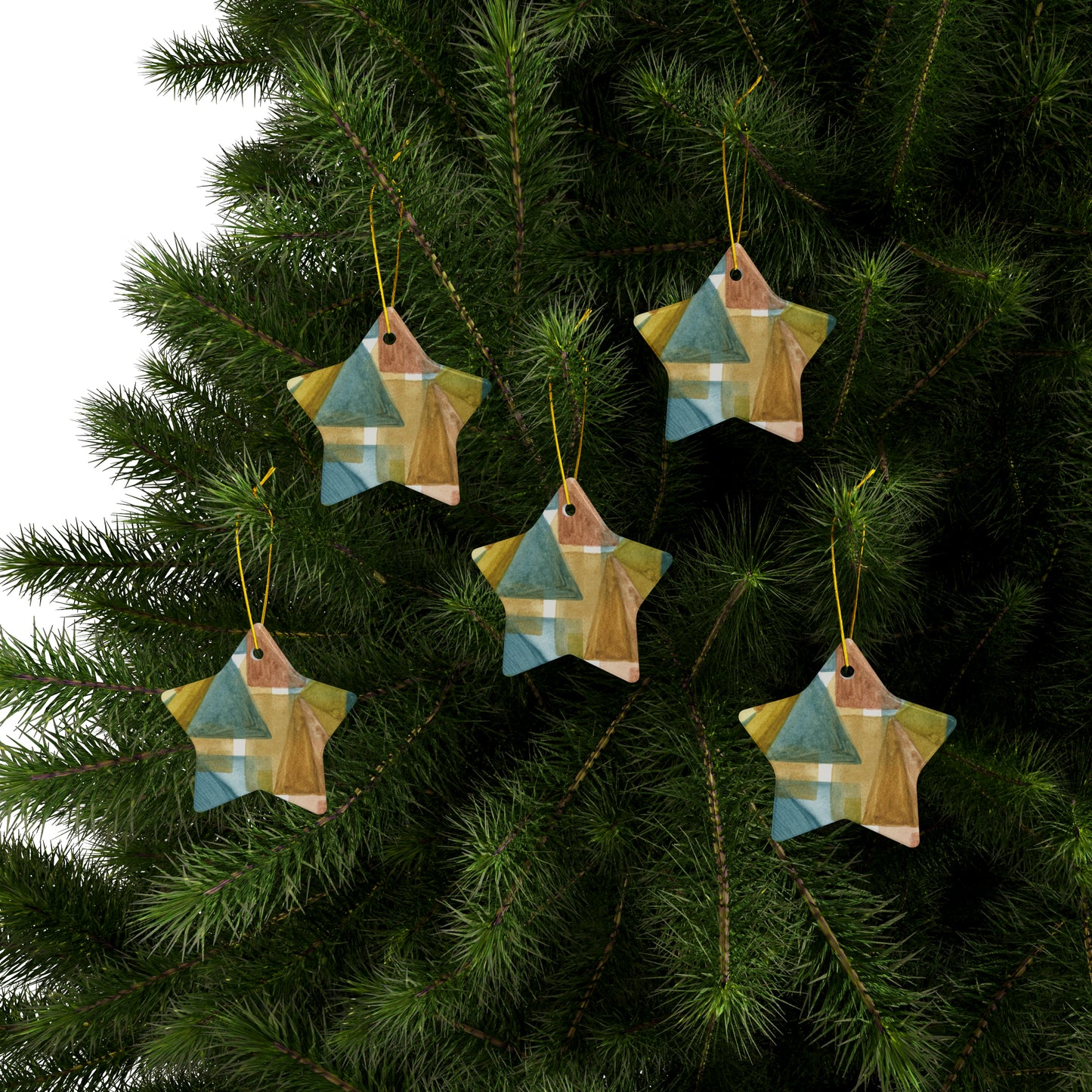 Ceramic Holiday Ornaments - Abstract Shapes