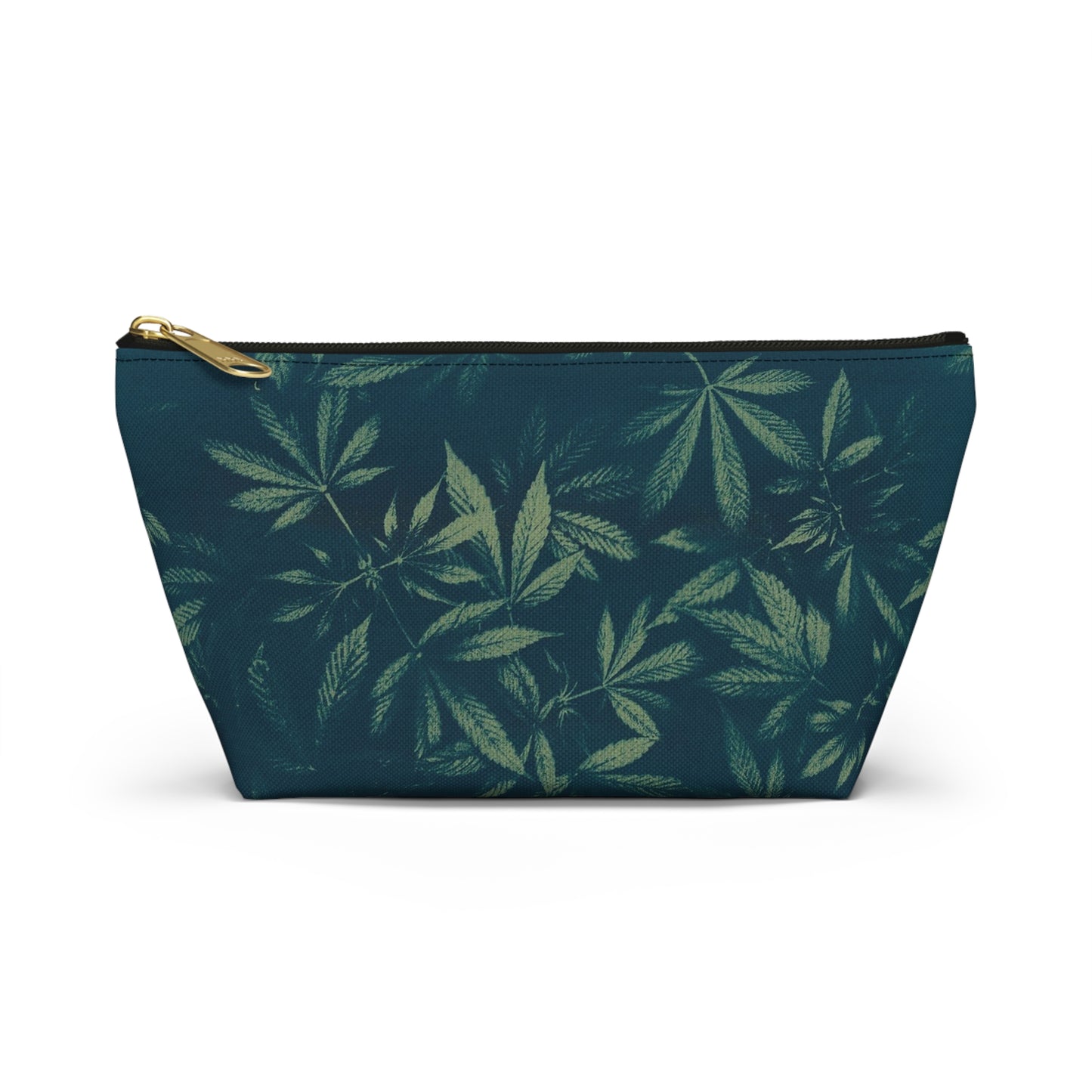 Roomy Accessory Pouch - Cyanotype on Green