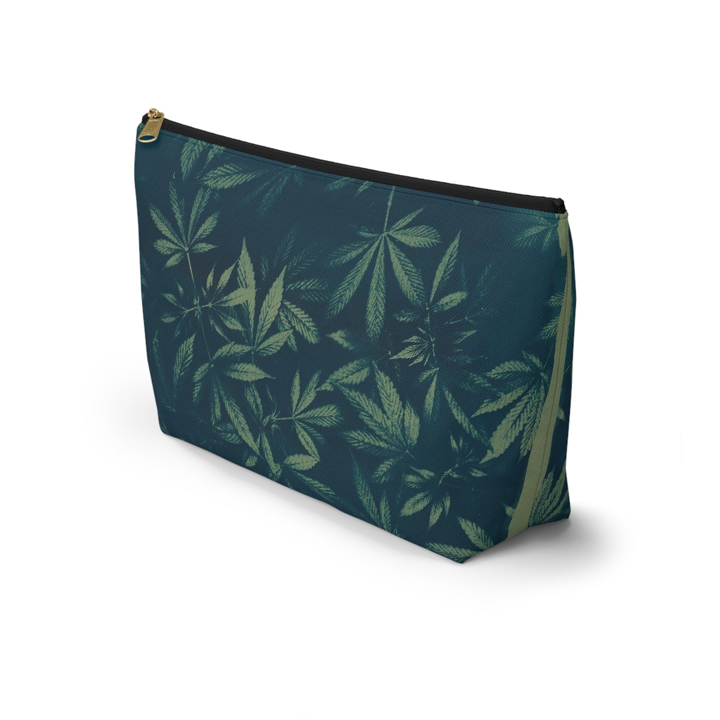 Roomy Accessory Pouch - Cyanotype on Green