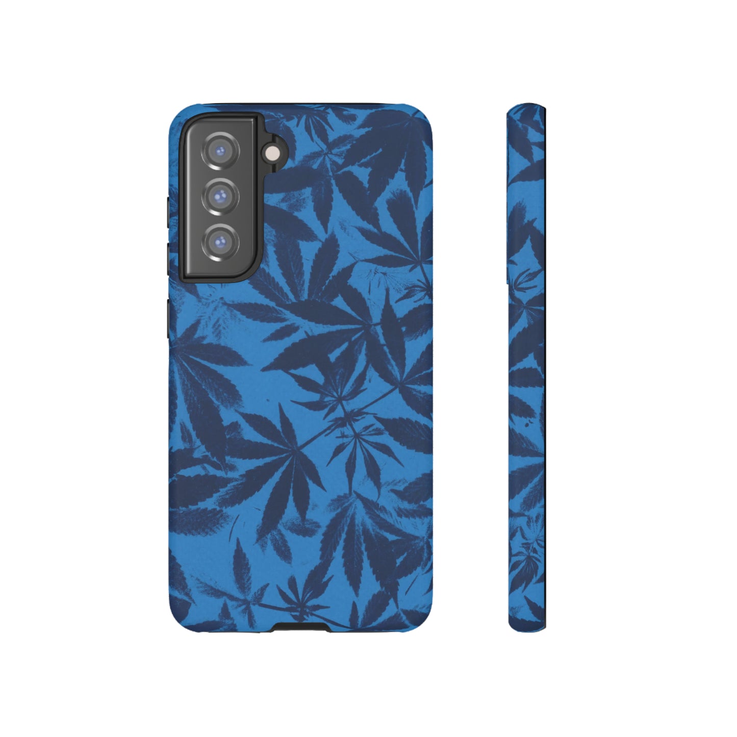 Tough Cell Phone Cases - Cyanotype on Bright Blue Print