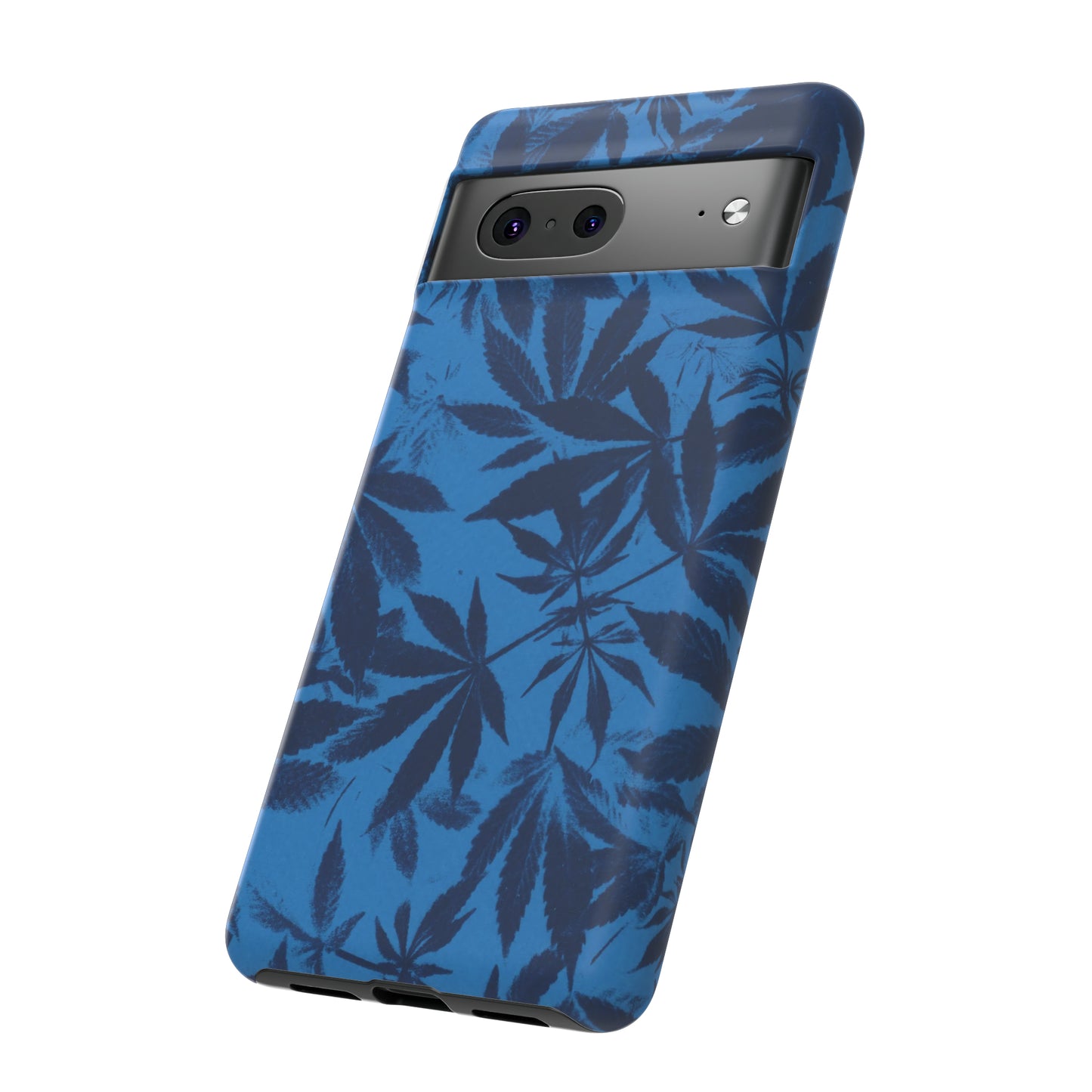 Tough Cell Phone Cases - Cyanotype on Bright Blue Print