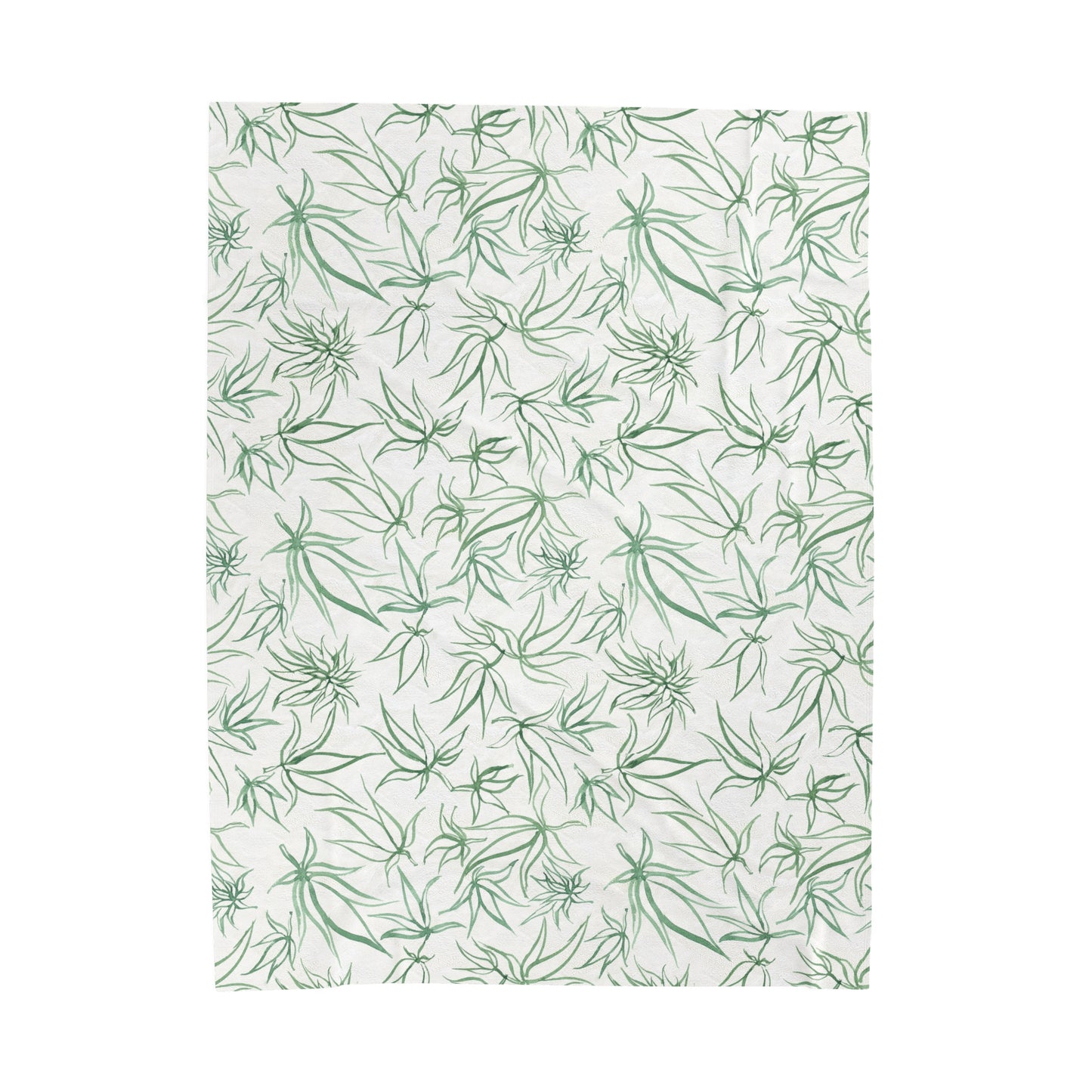 Velveteen Plush Blanket - Sketches in Green