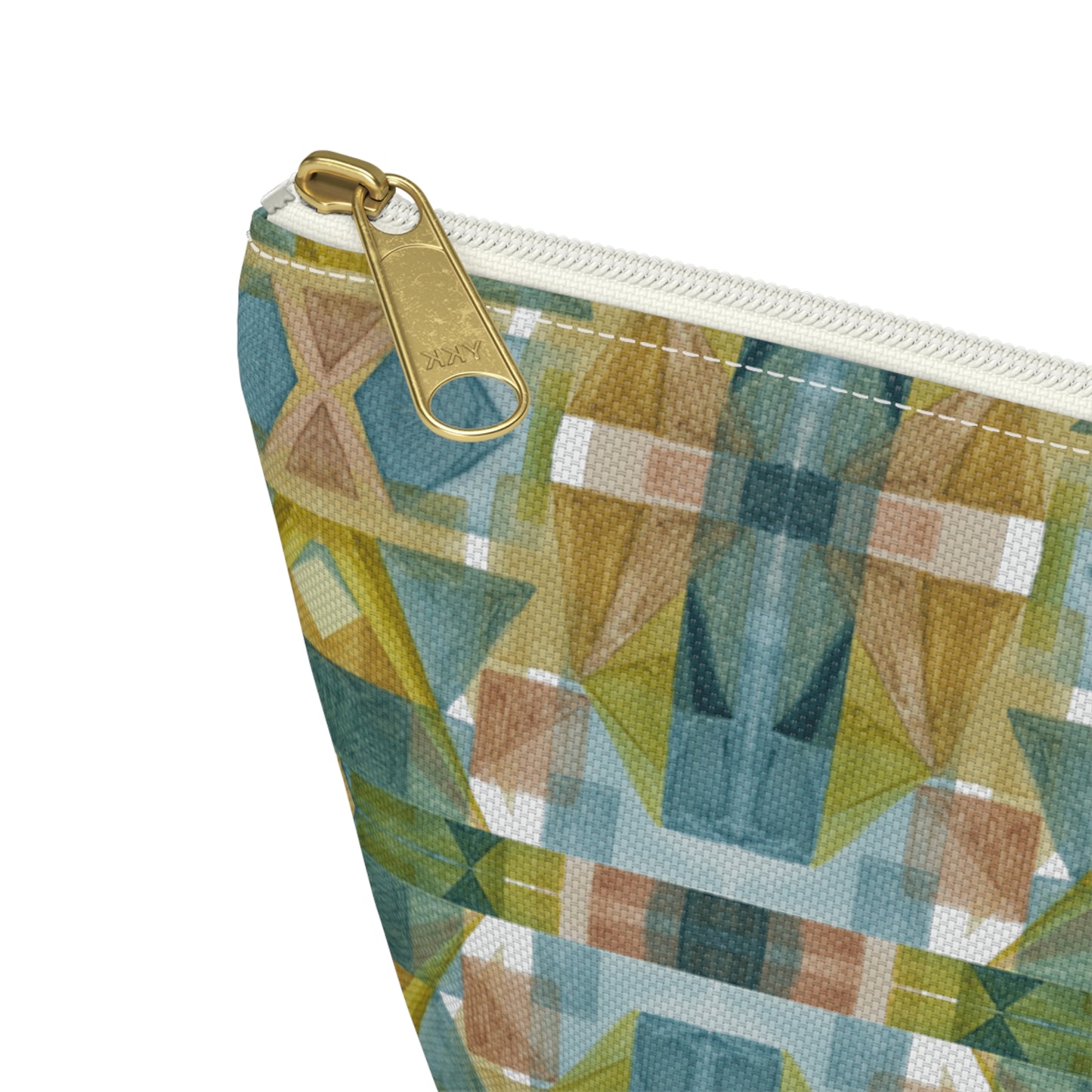 Roomy Accessory Pouch - Painterly Plaid, Cool Colors