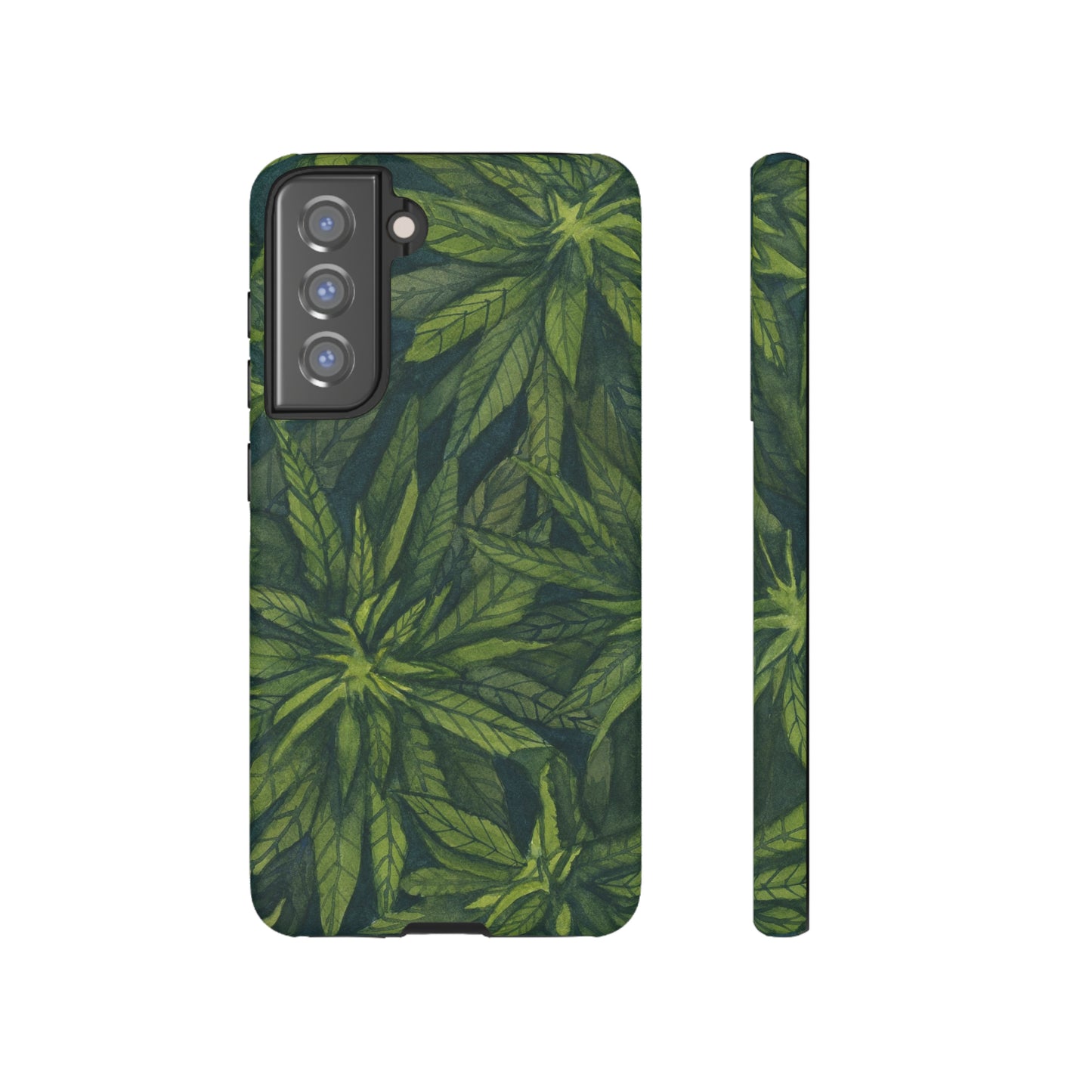 Tough Cell Phone Cases - Watercolor Cannabis Field