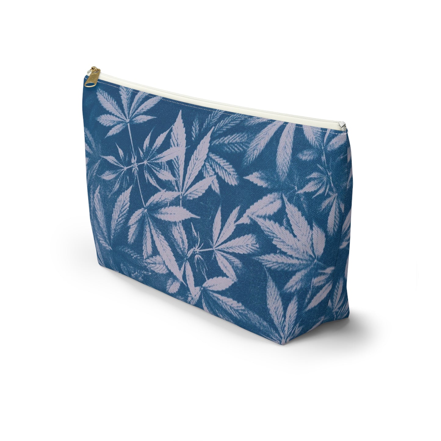 Roomy Accessory Pouch - Cyanotype on Lavender Print