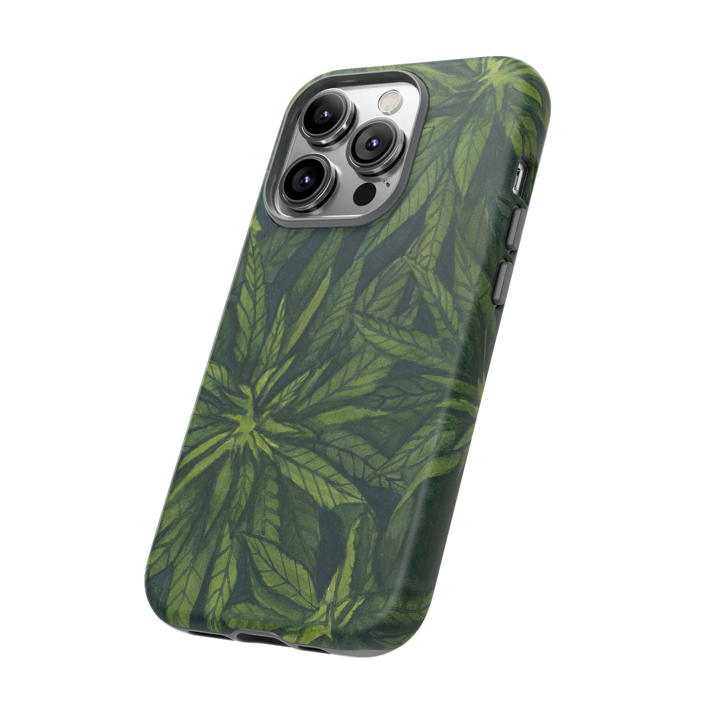 Tough Cell Phone Cases - Watercolor Cannabis Field