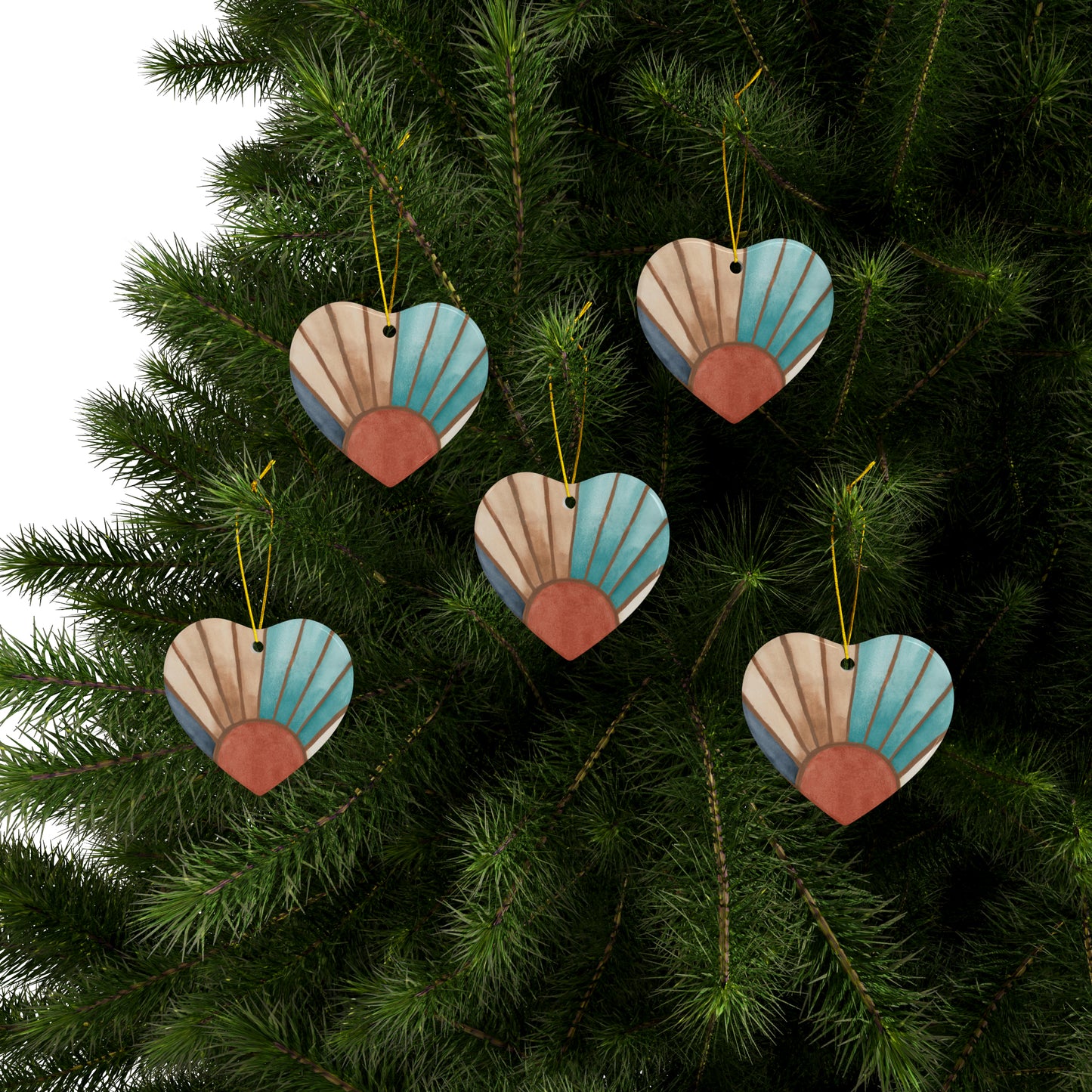 Ceramic Holiday Ornaments - Rusted Twilight