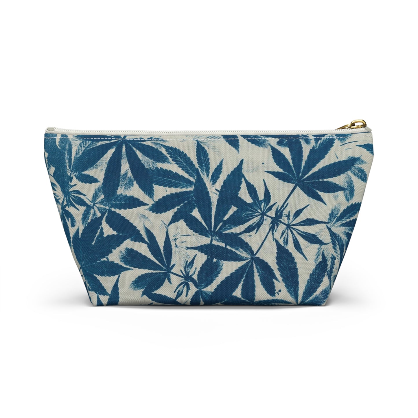 Roomy Accessory Pouch - Cyanotype on Ivory Print