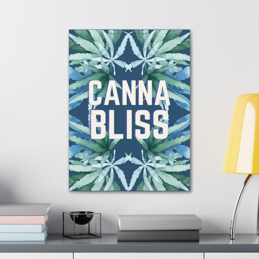 Canvas Gallery Wrap Prints - Cannabliss in Teal