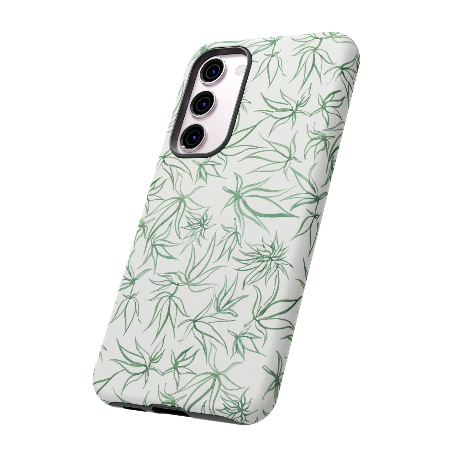 Tough Cell Phone Cases - Cannabis Sketches in Green