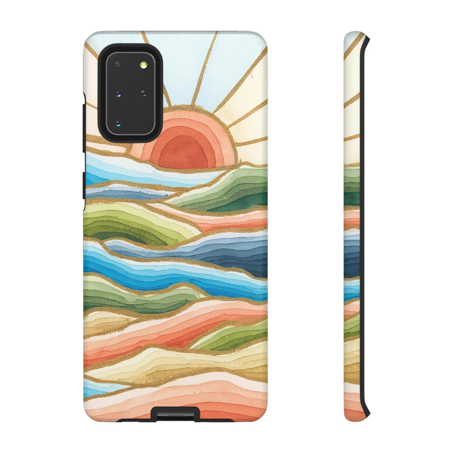 Tough Cell Phone Cases - Red Twilight Landscape