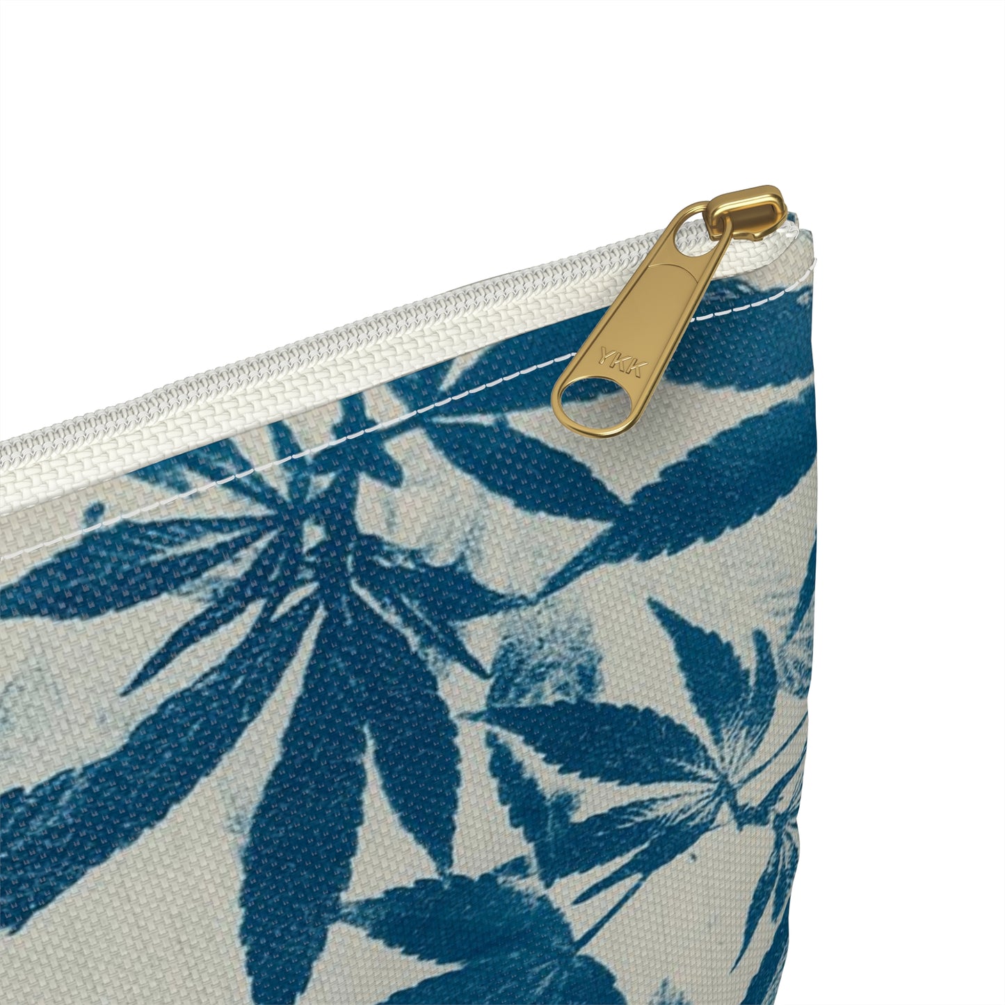 Flat Accessory Pouch - Cannabis Field Cyanotype on Ivory Print