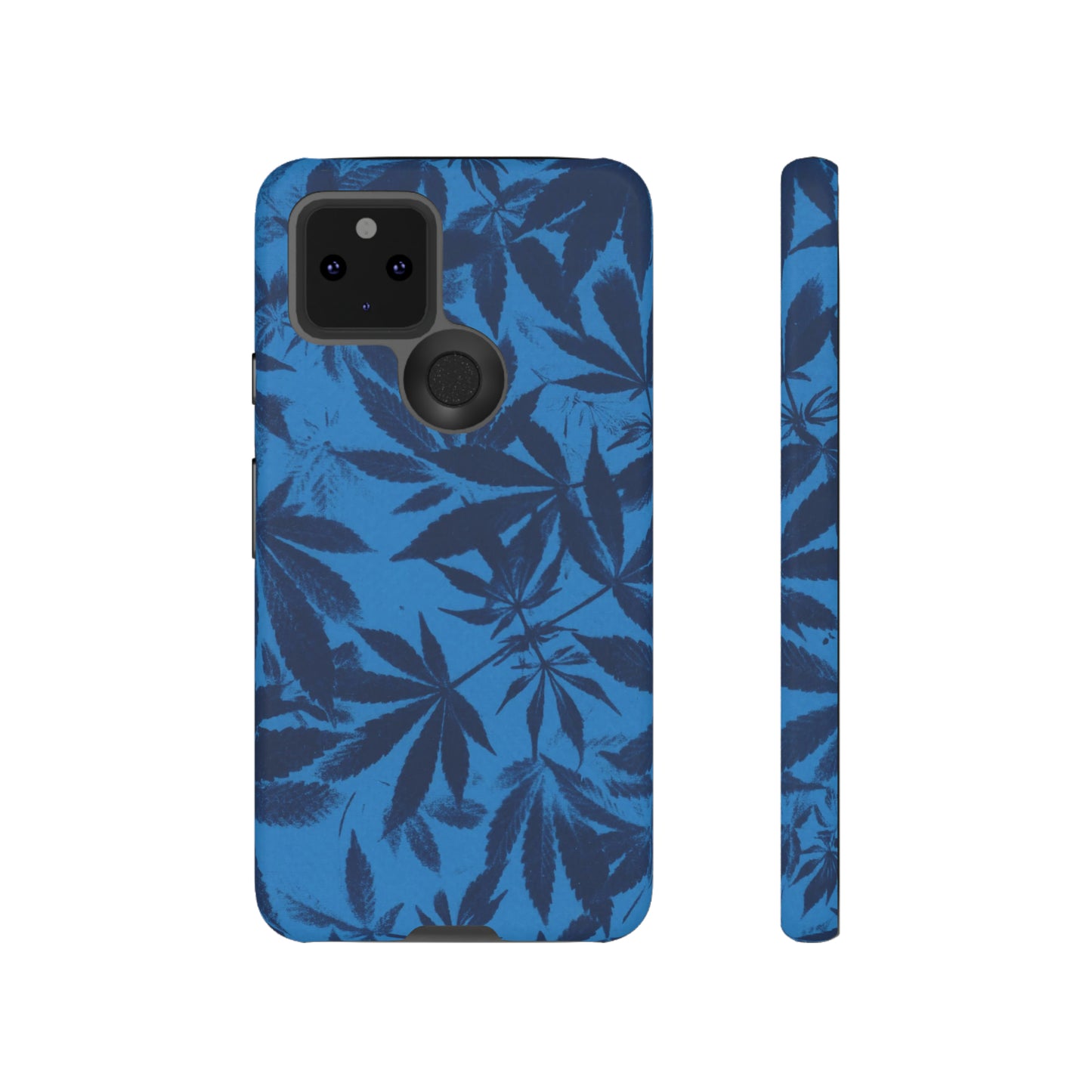 Tough Cell Phone Cases - Cyanotype on Bright Blue Print