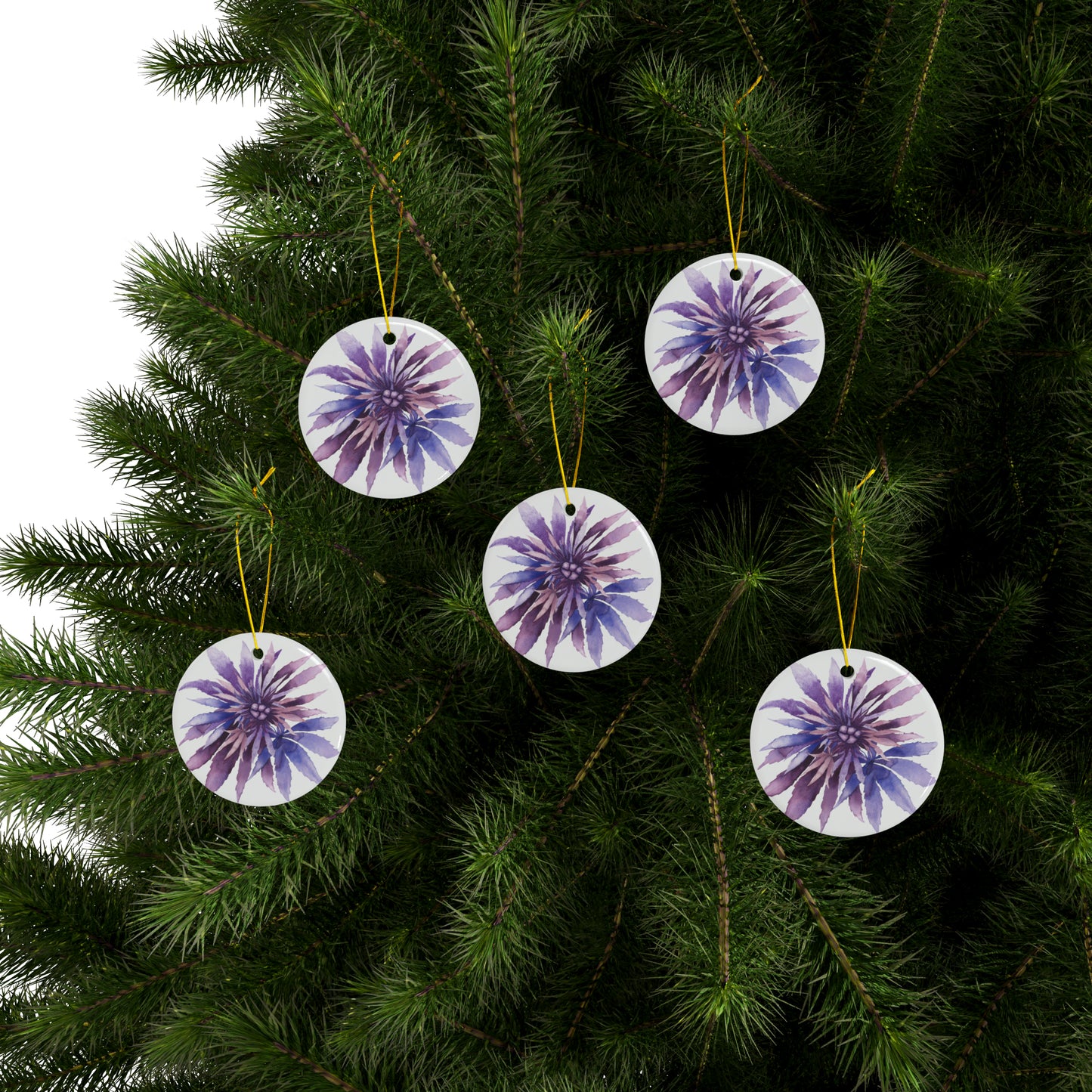 Ceramic Holiday Ornaments - Purple Passion